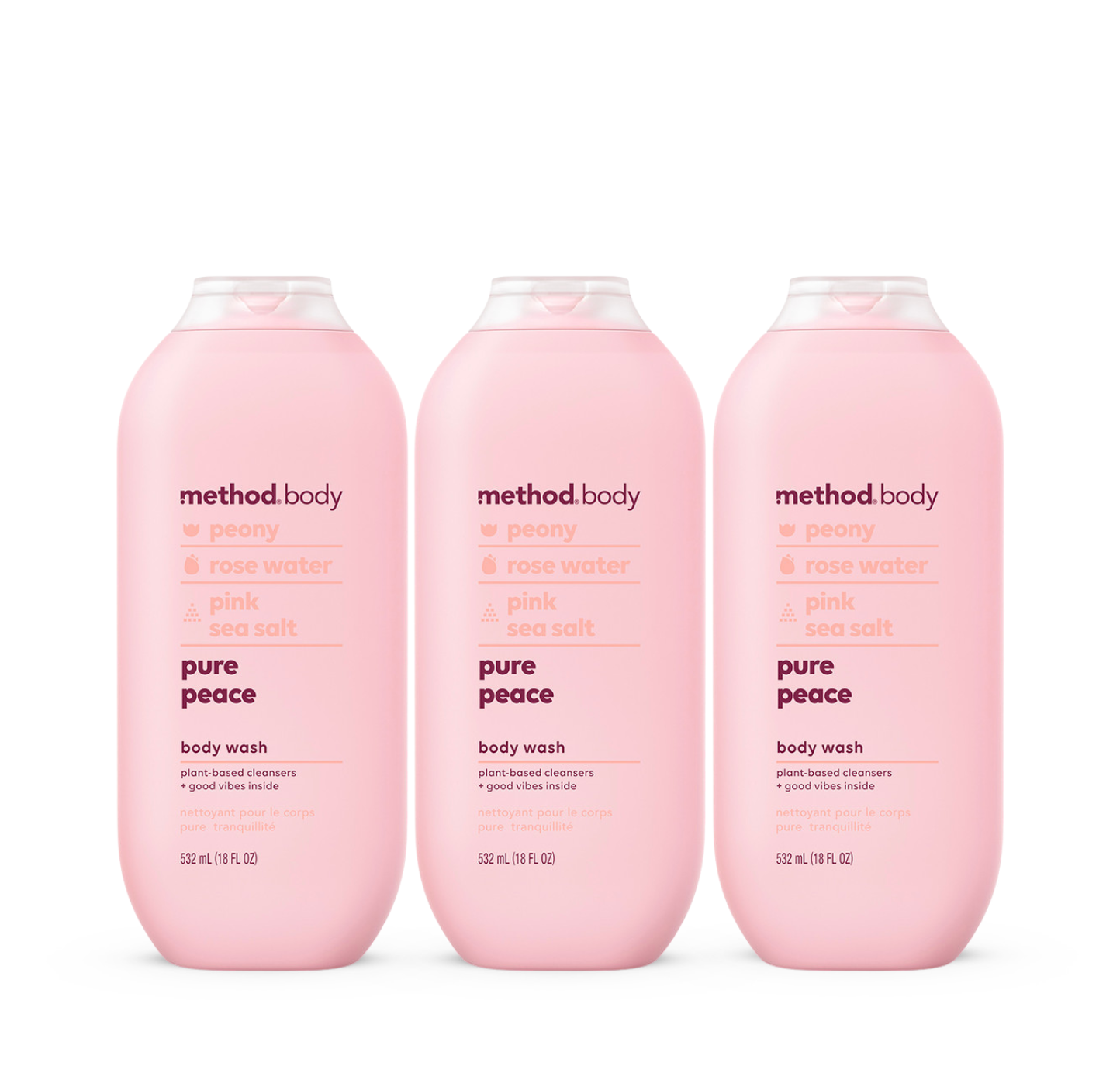 pure peace body wash 3-count bundle, 54 fl oz