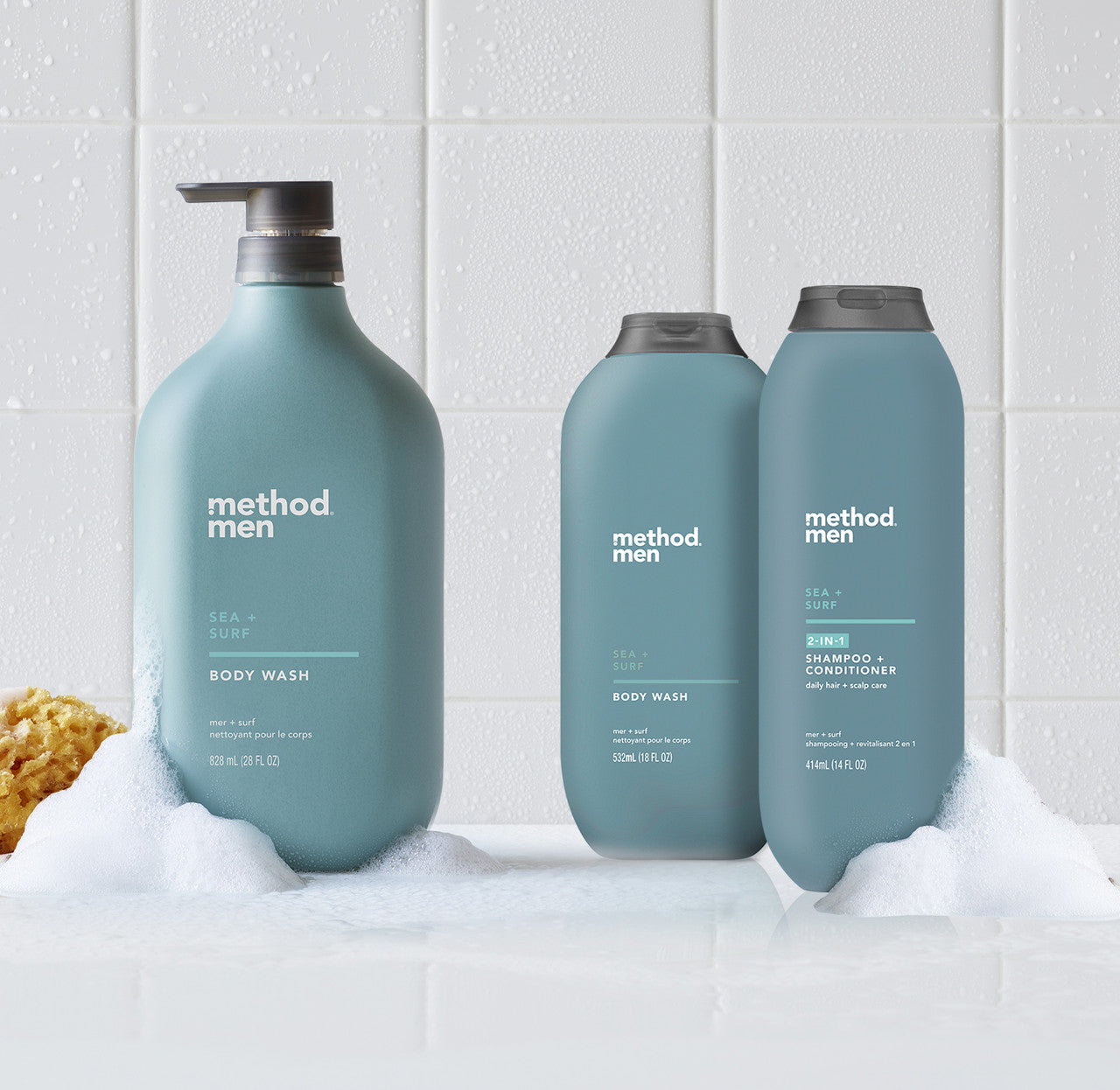 Men’s Ocean Scented Shampoo + Conditioner | Sea + Surf - 14 oz | Method ...