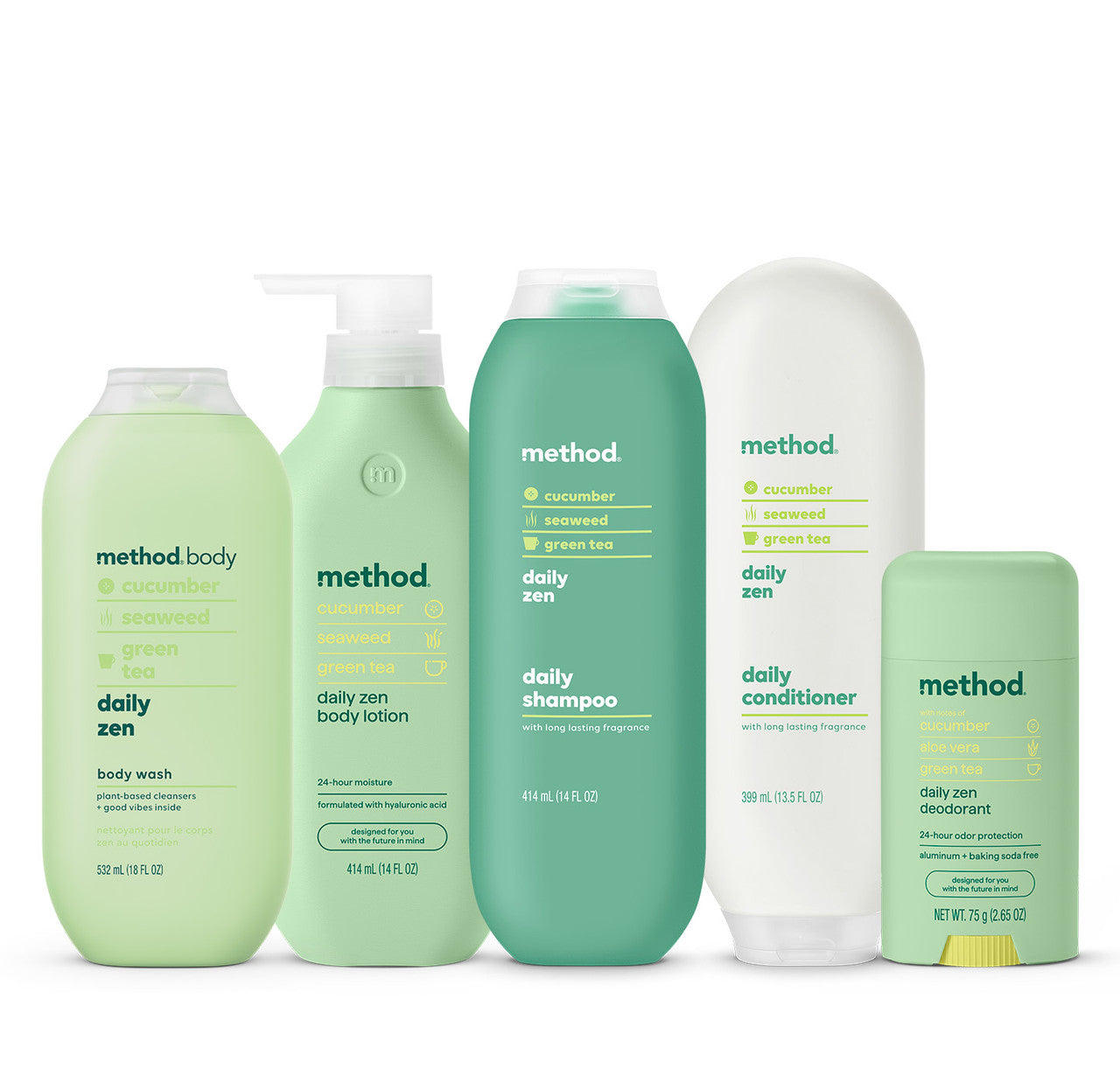 body + hair bundle - daily zen, 62.15 oz – method products