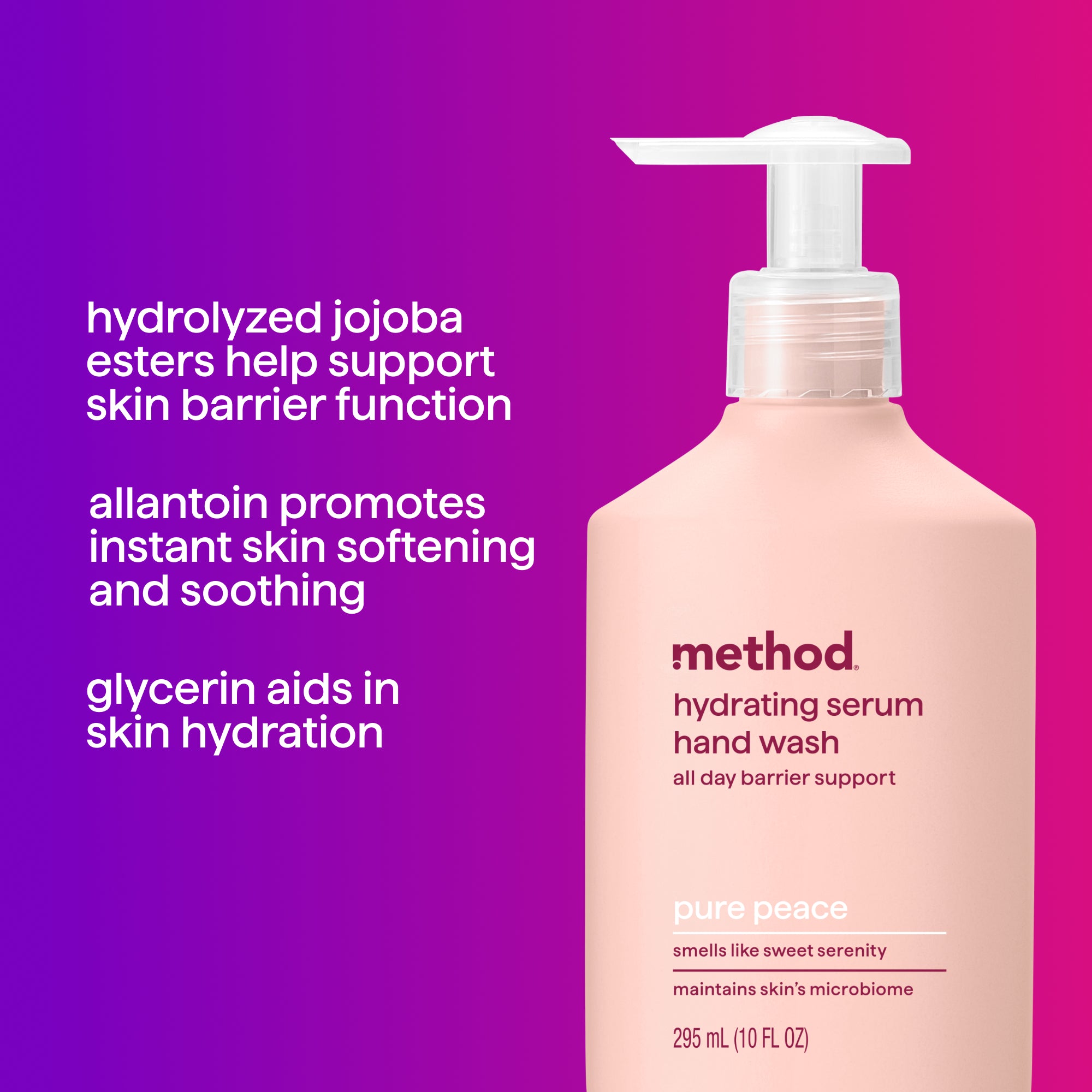 hydrating serum hand wash - pure peace, 10 oz – method products