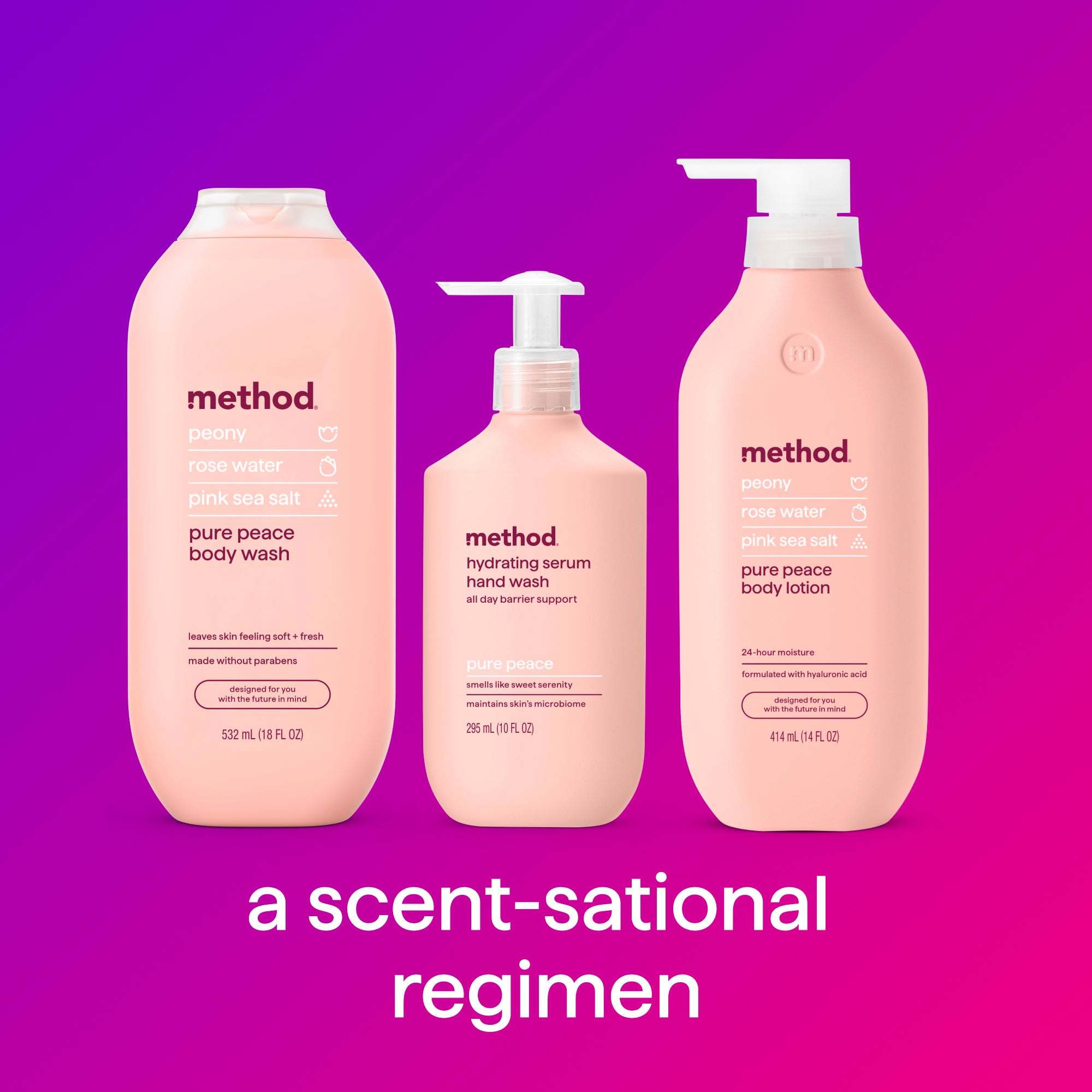 hydrating serum hand wash - pure peace, 10 oz – method products