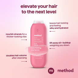 pure peace shampoo, peony, rose water + quinoa protein- 14 oz | method ...