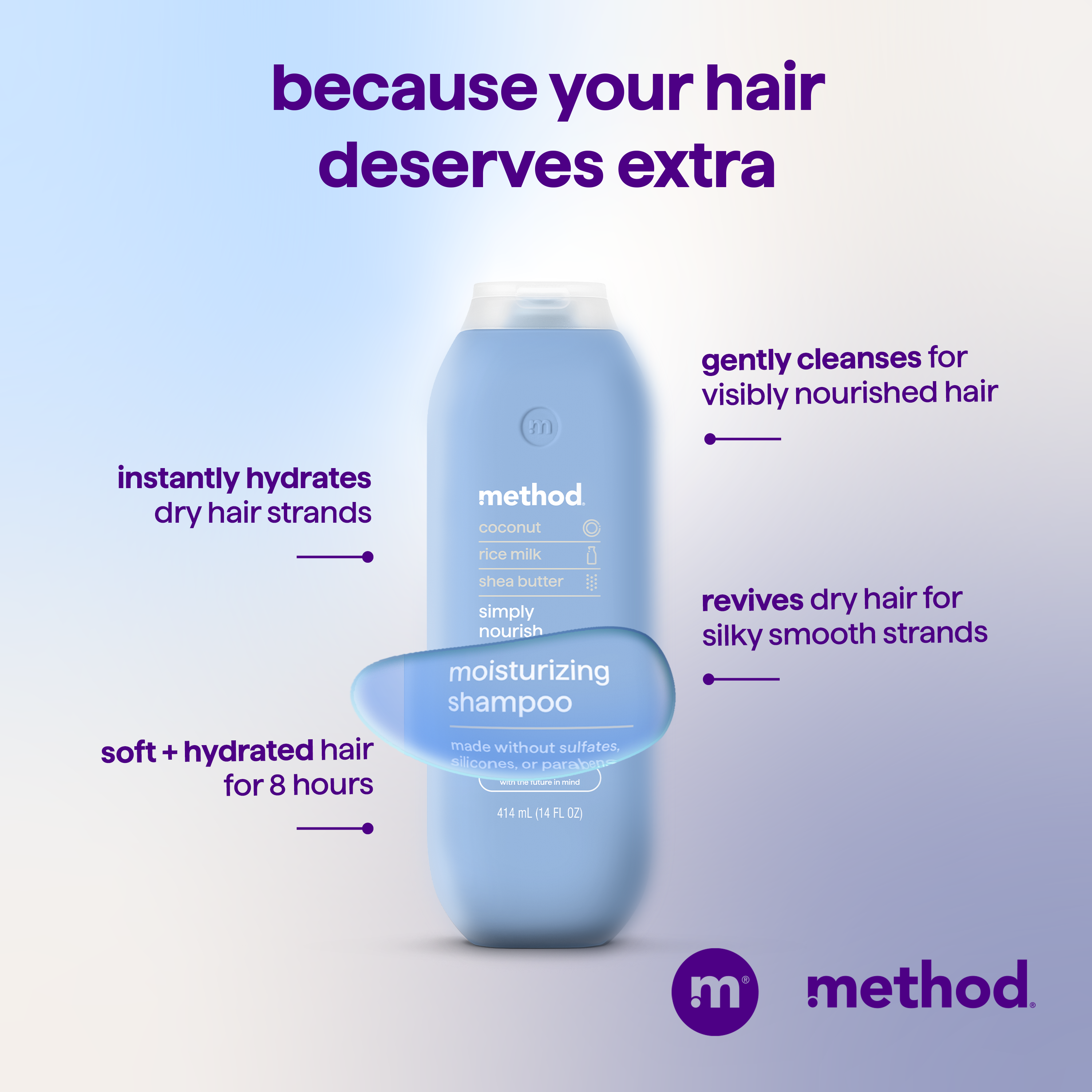 moisturizing shampoo - simply nourish, 14 fl oz