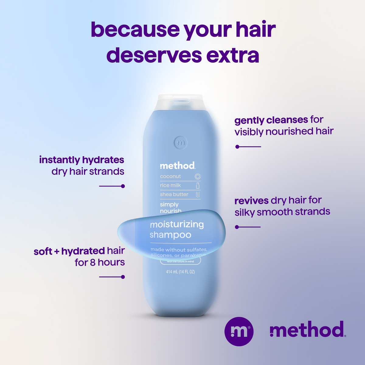 simply nourish shampoo, coconut, rice milk + shea butter - 14 oz ...