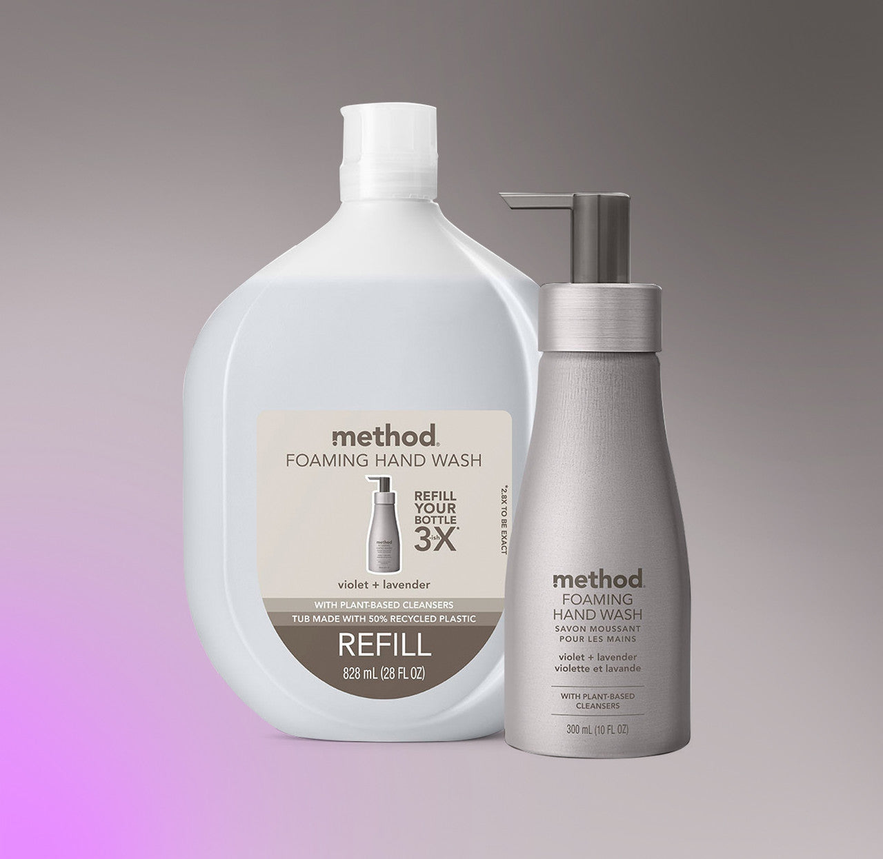 foaming hand wash refill - violet + lavender, 28 fl oz