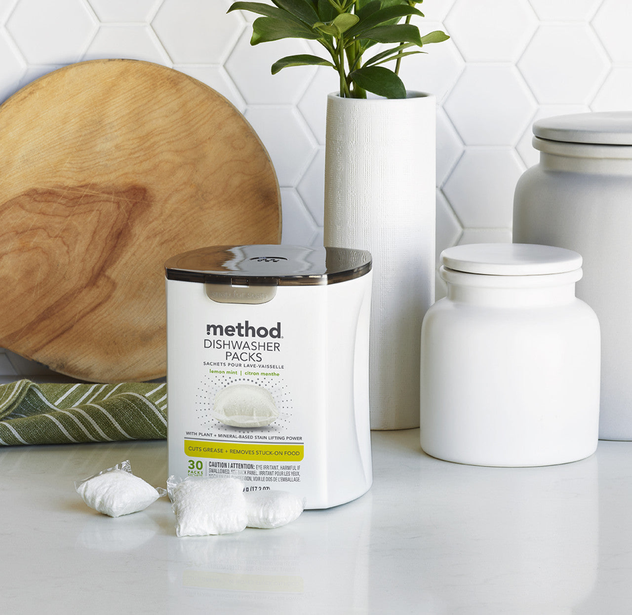 dishwasher packs - lemon mint, 30 ct