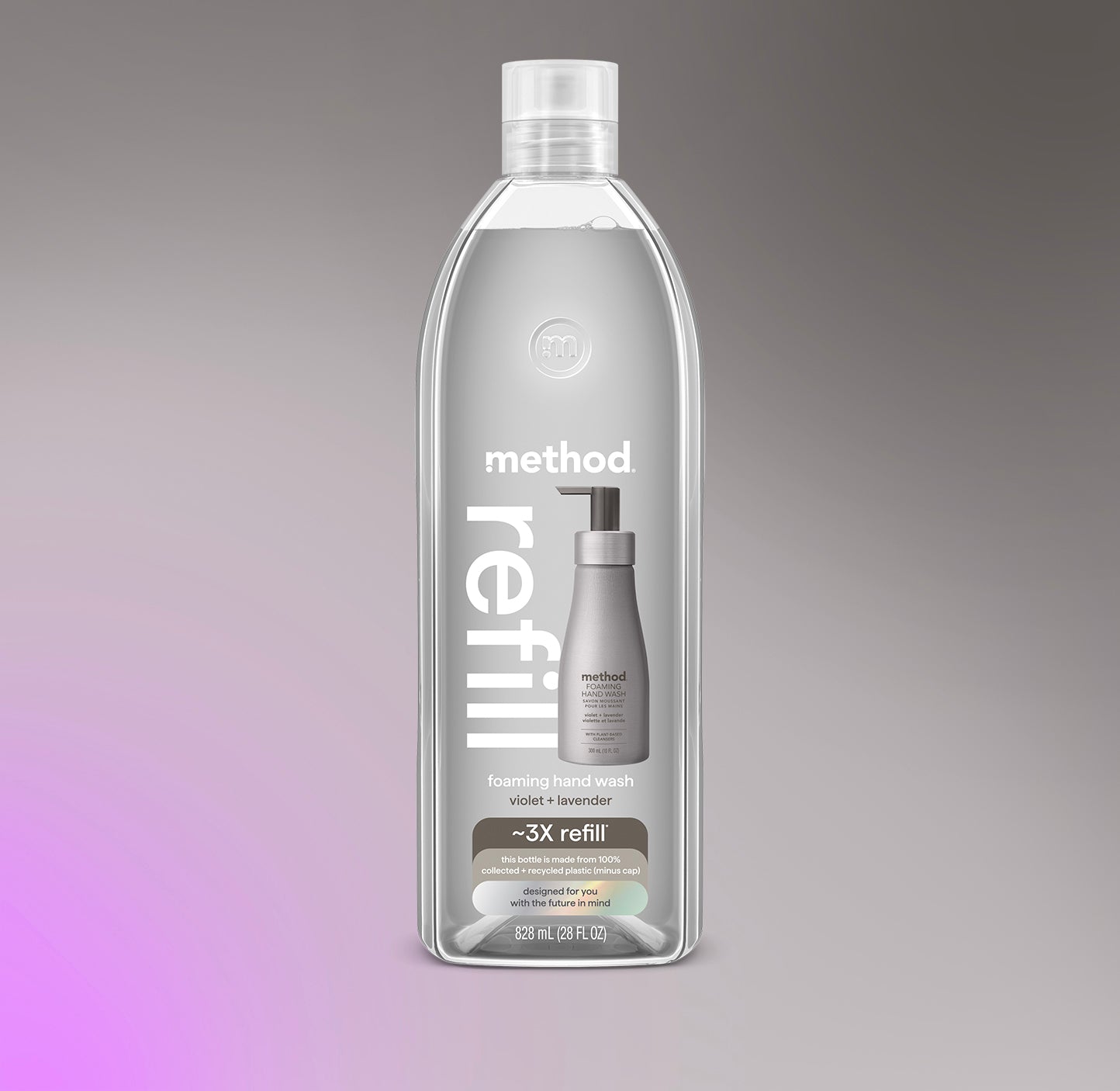 foaming hand wash starter set - violet + lavender, 38 fl oz