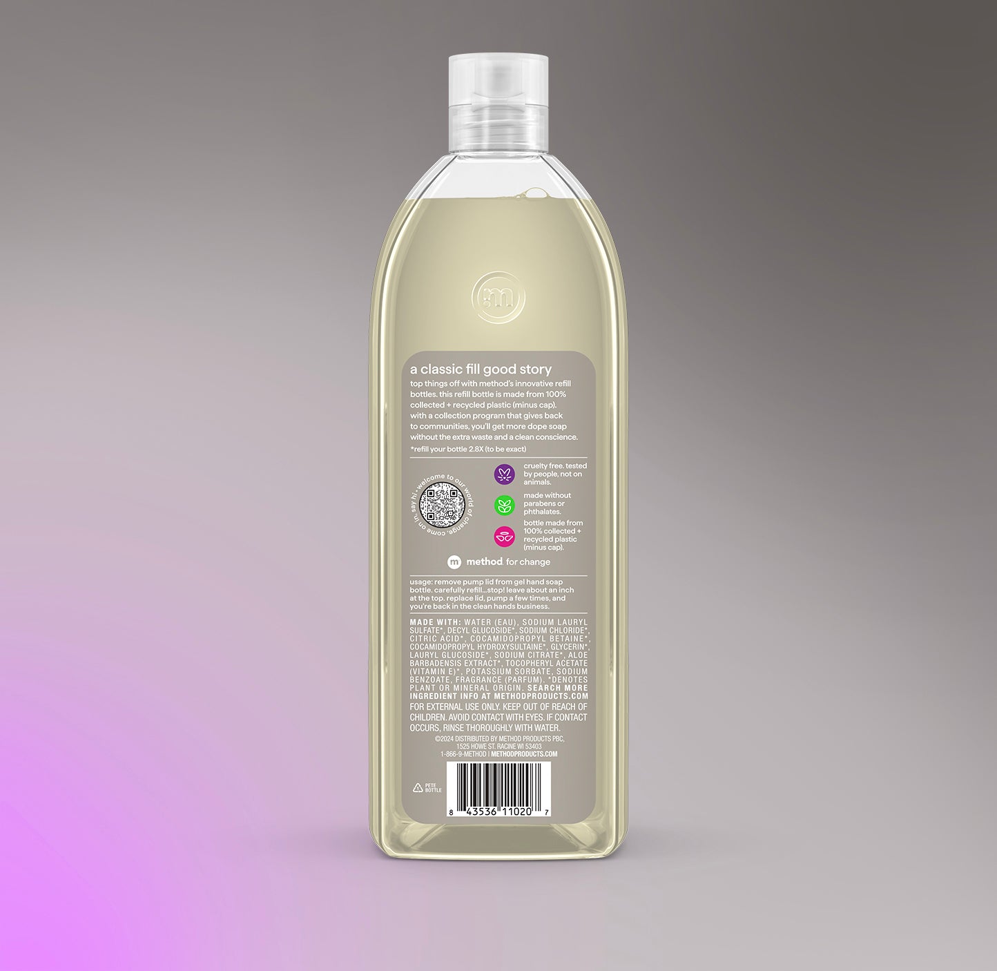 gel hand wash refill - violet + lavender, 34 fl oz