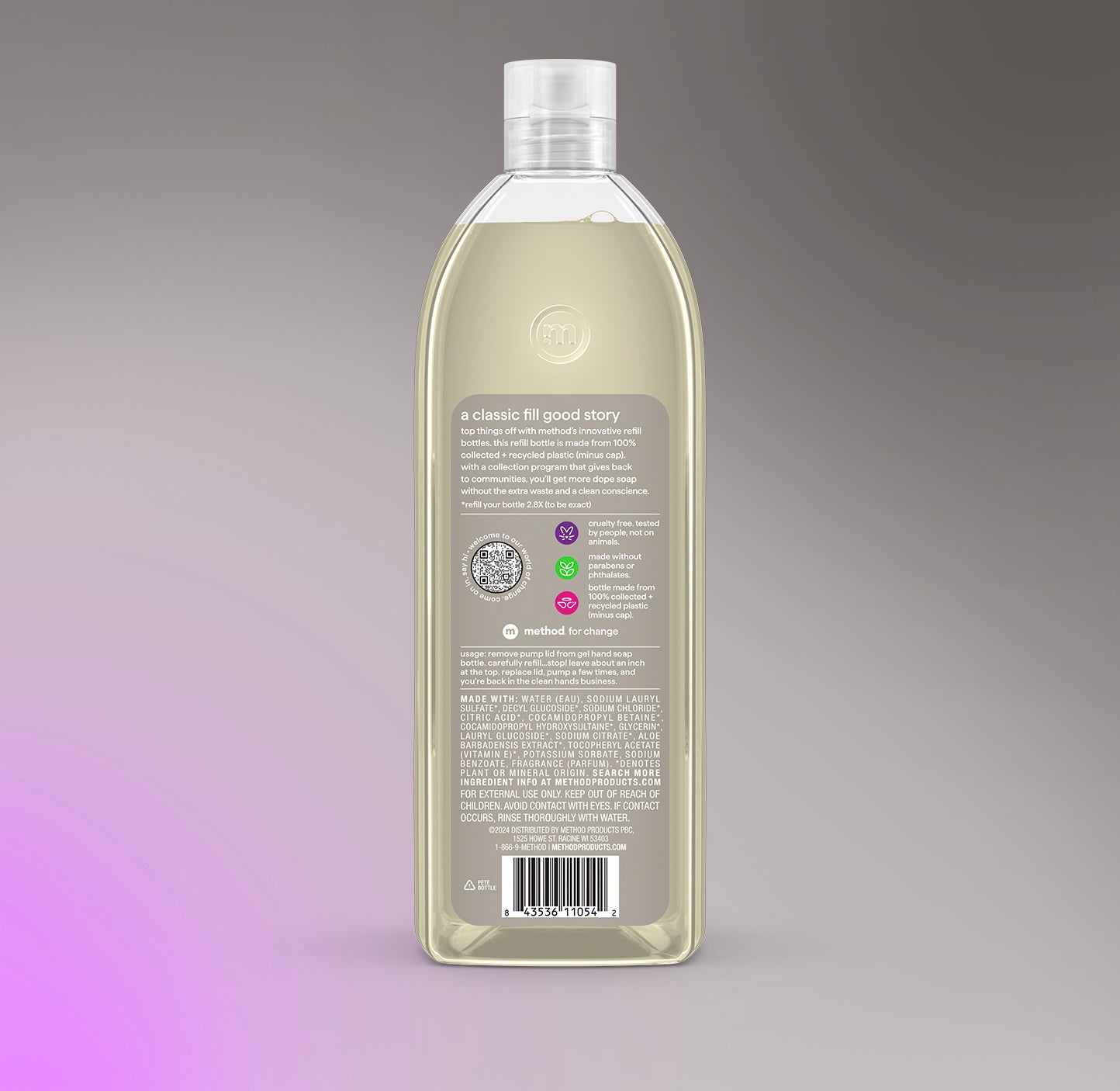gel hand wash refill - violet + lavender, 34 fl oz