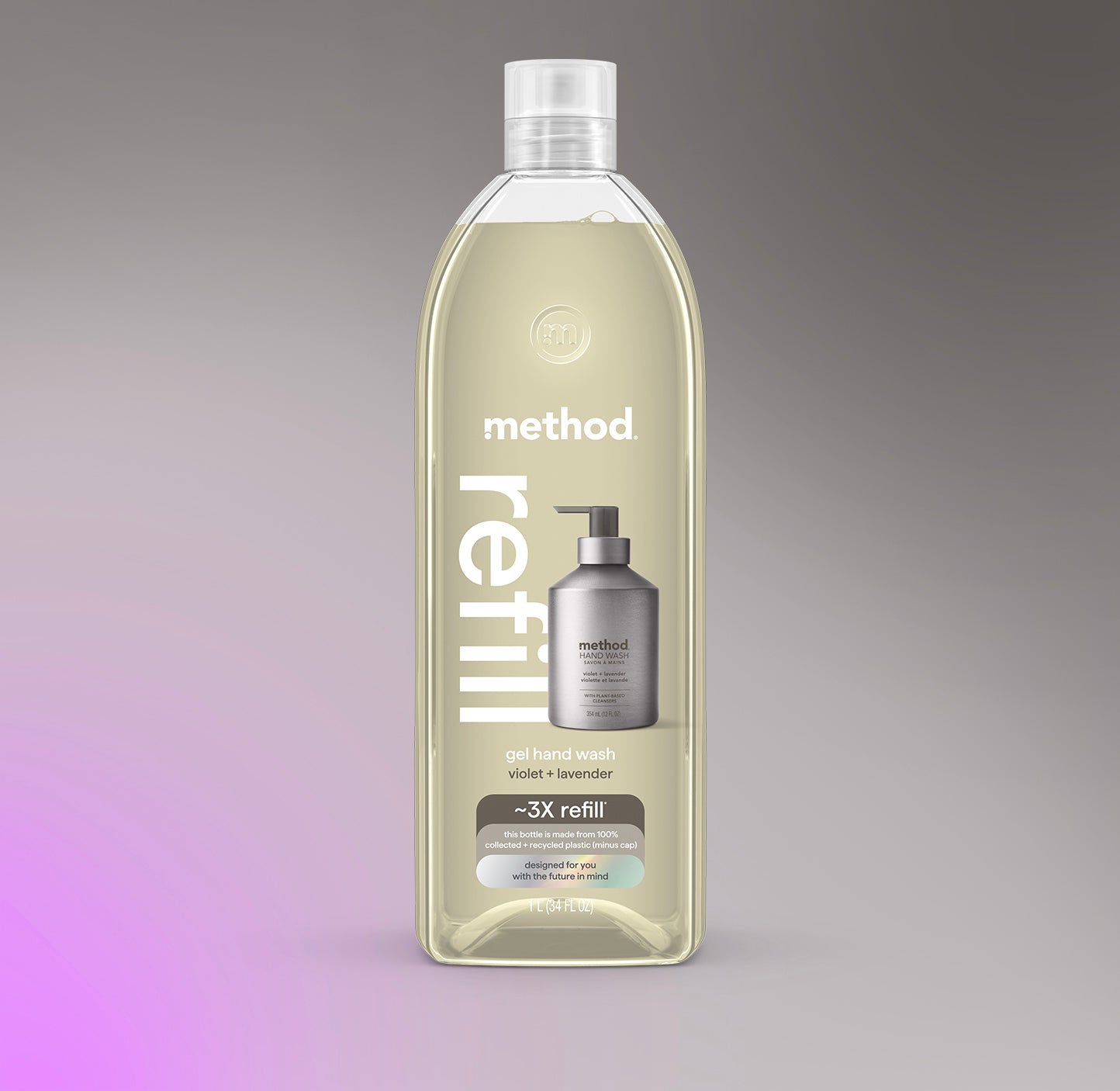 gel hand wash starter set - violet + lavender, 46 fl oz