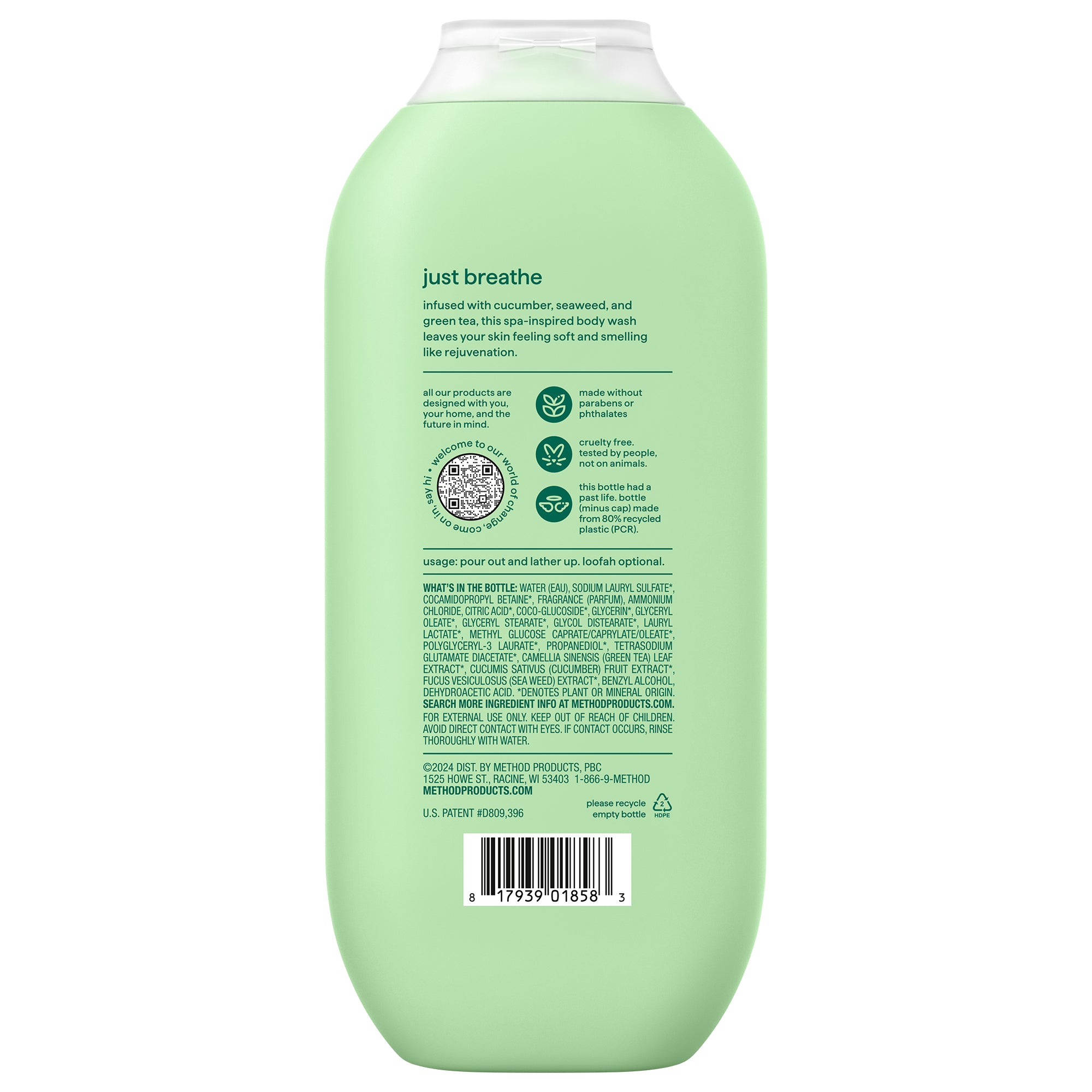 body wash - daily zen, 18 fl oz