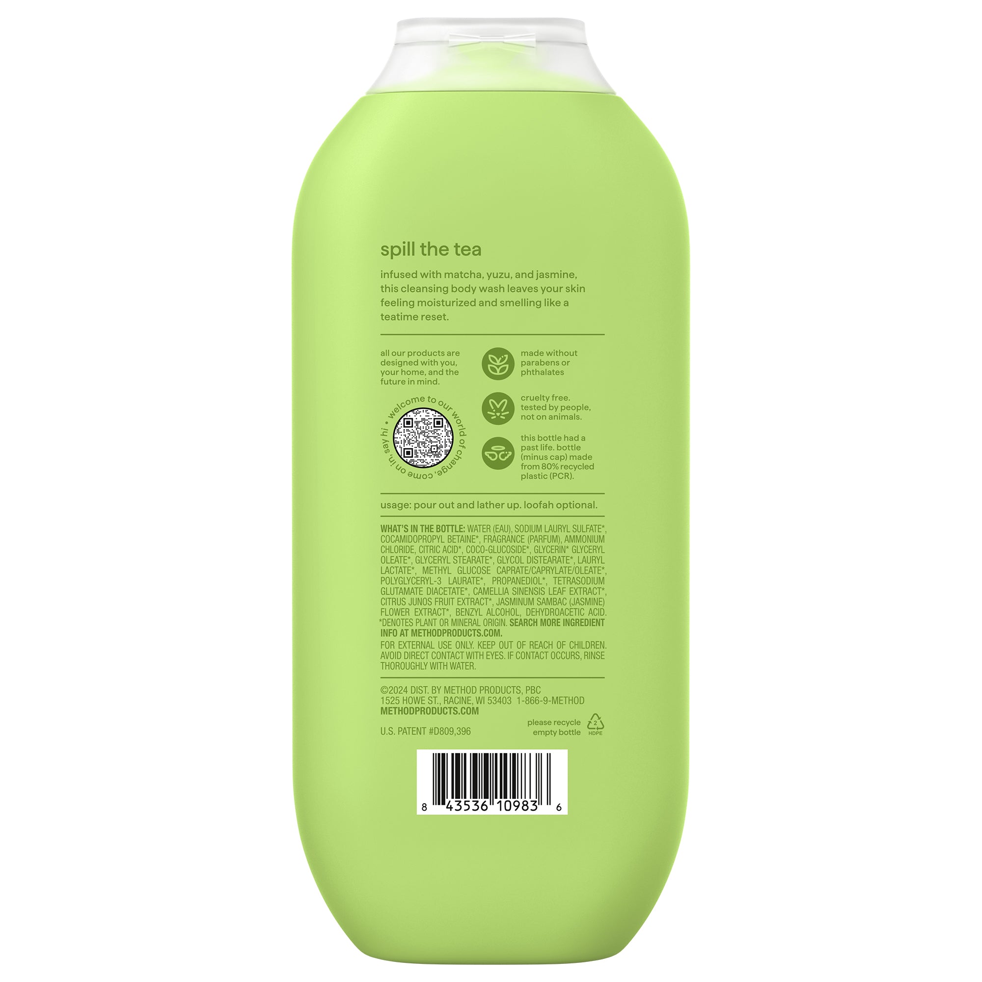 body wash - mindful matcha, 18 fl oz