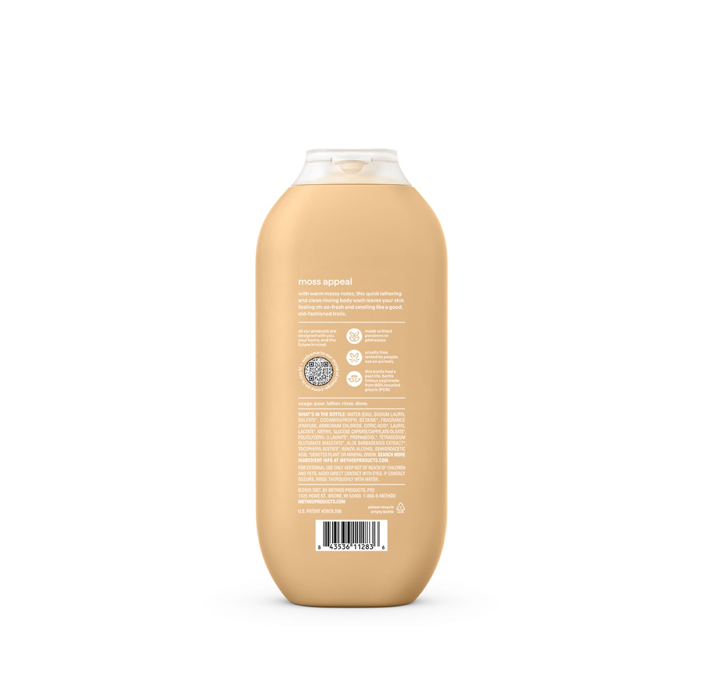 body wash - moss + meadow, 18 fl oz – method products