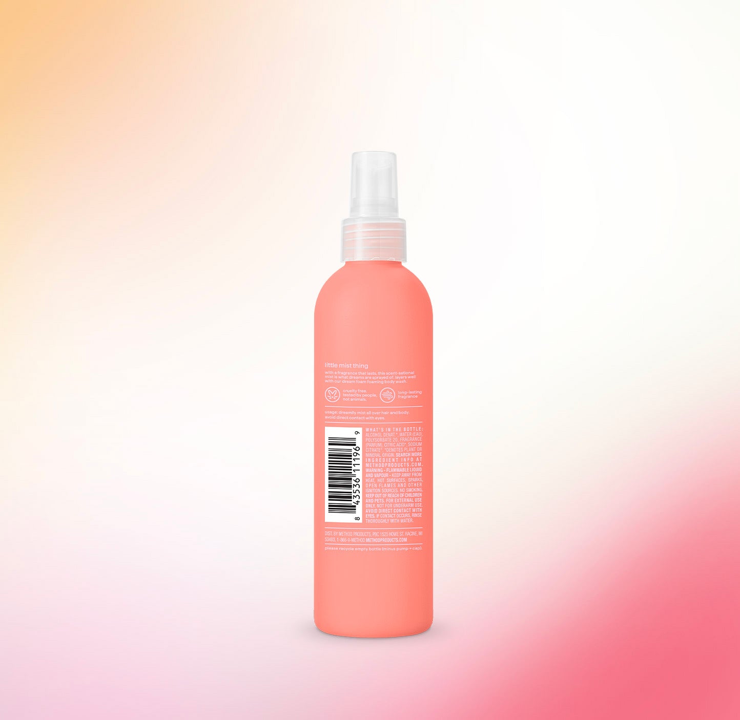 body + hair mist - dark cherry + raspberry, 8 fl oz – method products