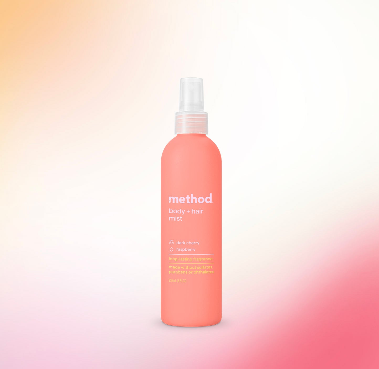 body + hair mist - dark cherry + raspberry, 8 fl oz – method products