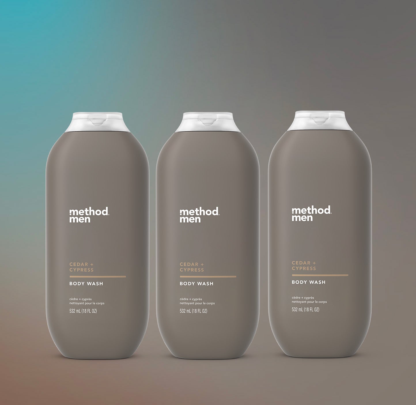 men body wash 3-count bundle - cedar + cypress – method products