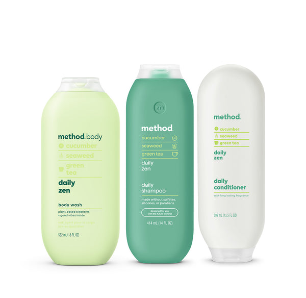 shower trio - daily zen, 45.5 oz – method products