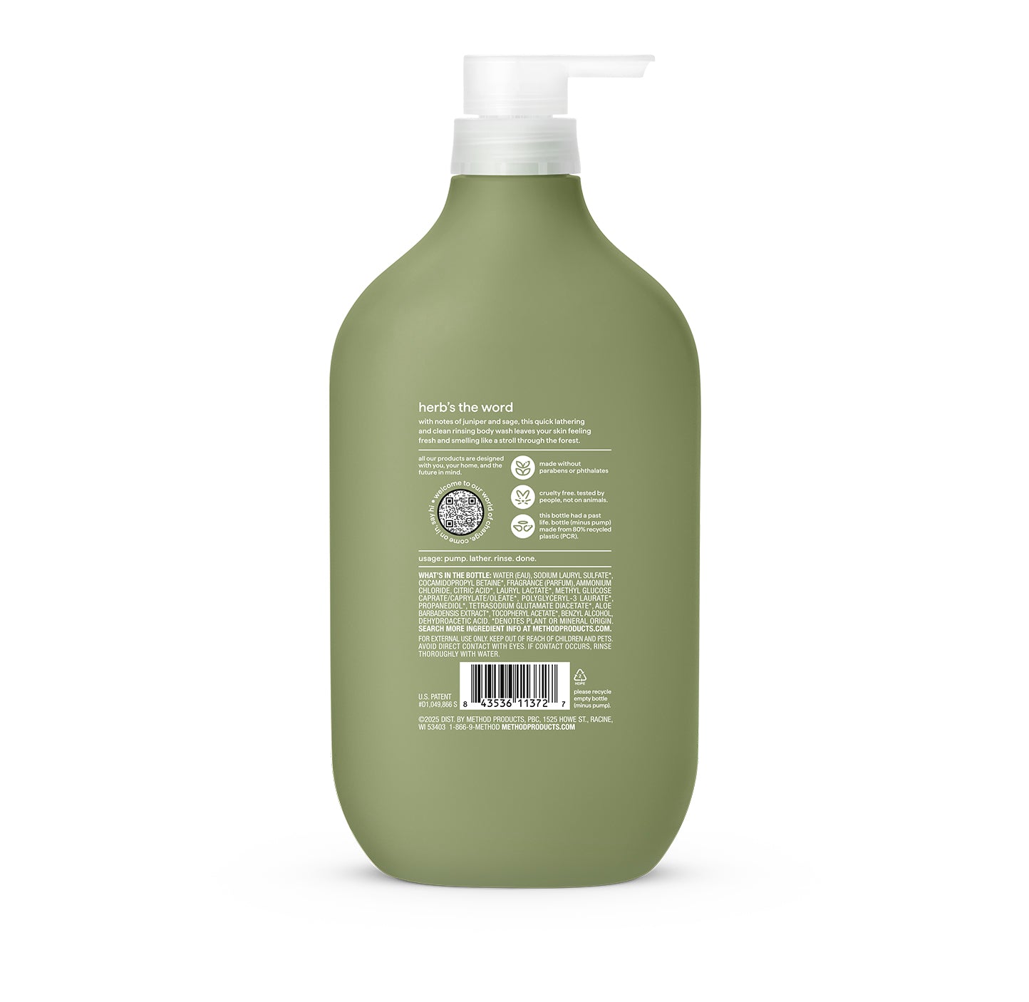 body wash - juniper + sage, 28 fl oz