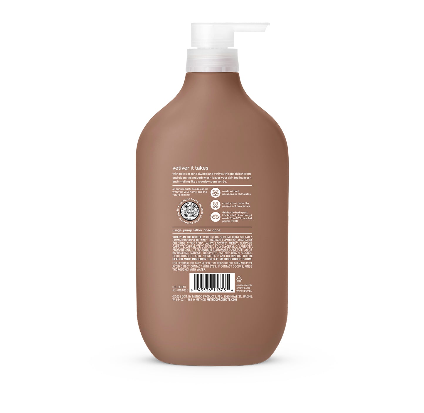 body wash - sandalwood + vetiver, 28 fl oz