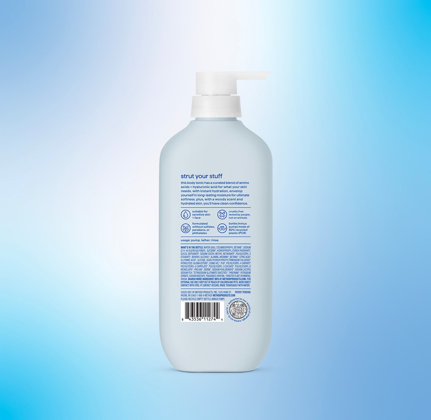 body wash tonic - moisture enhancing, amino acids + hyaluronic acid, 17 fl oz