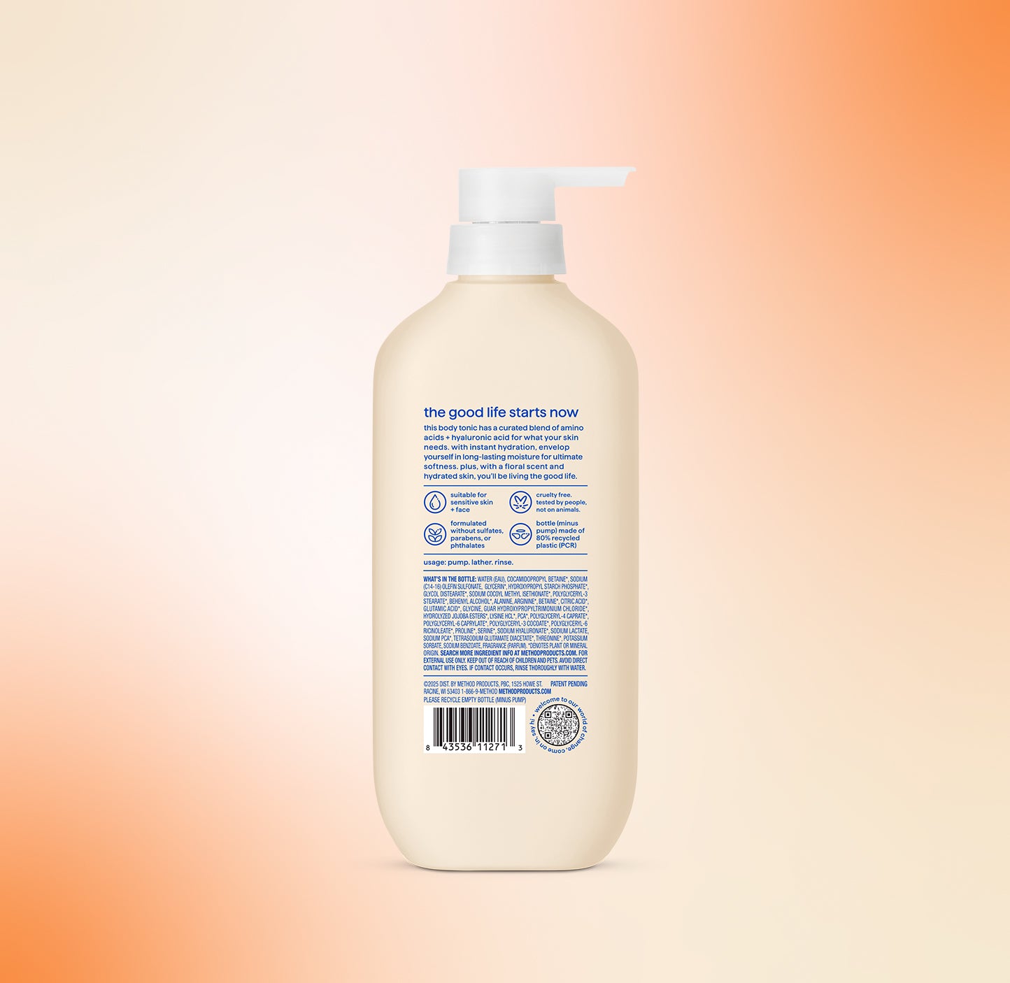body wash tonic - moisture enhancing, amino acids + hyaluronic acid, 17 fl oz