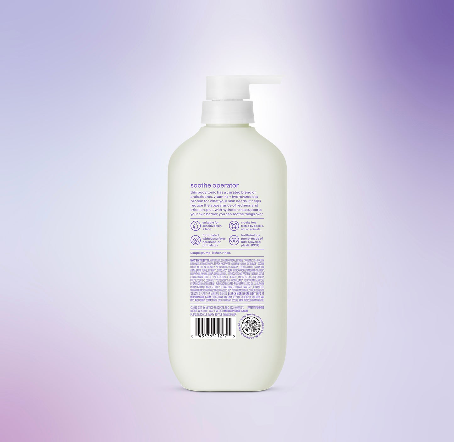 body wash tonic - ultra comforting, antioxidants, vitamins + hydrolyzed oat protein, 17 fl oz