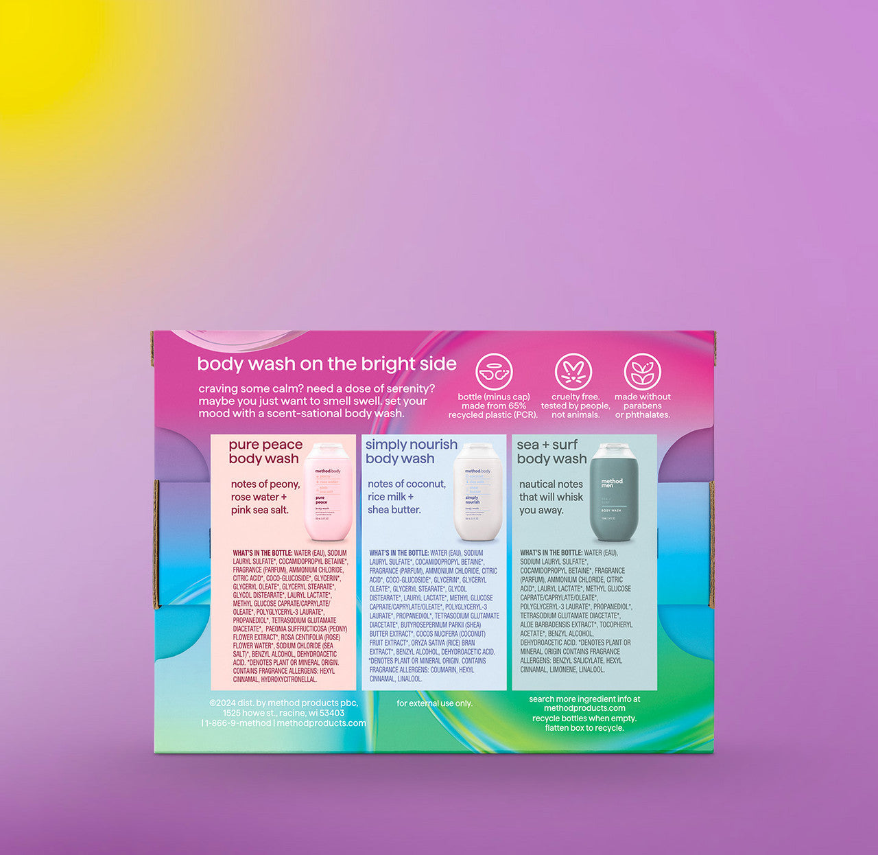 travel-sized gift set body wash trio, 10.2 oz – method products