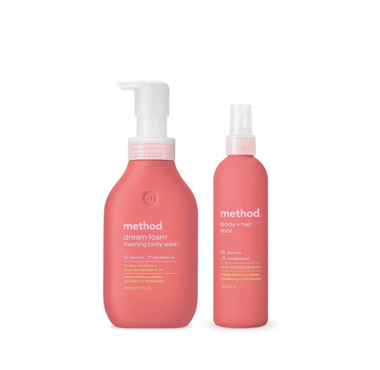 jasmine + sandalwood body wash + mist duo – method products