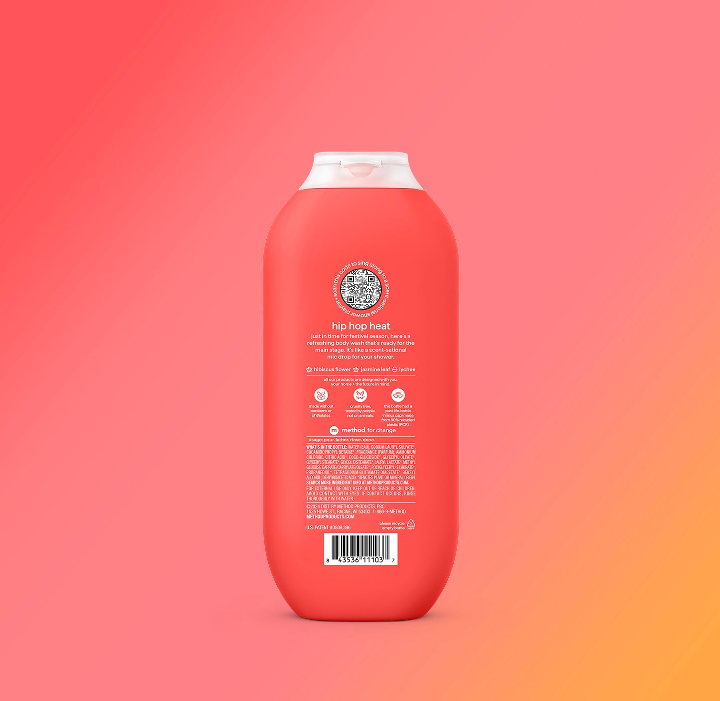 Hibiscus Body Wash | Hip Hop Heat - 18 oz | Method Body – method products