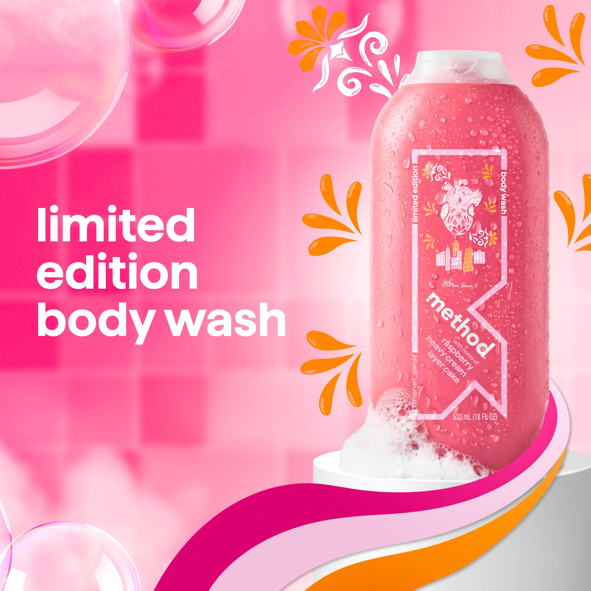 limited edition body wash, artist collection, chicago
