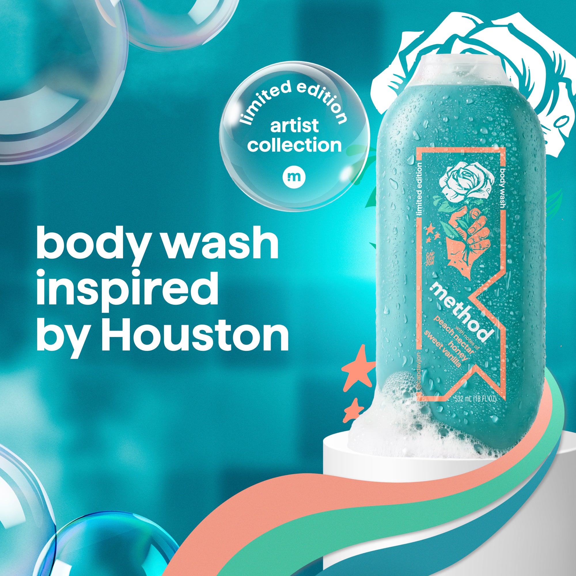 limited edition body wash, artist collection, houston