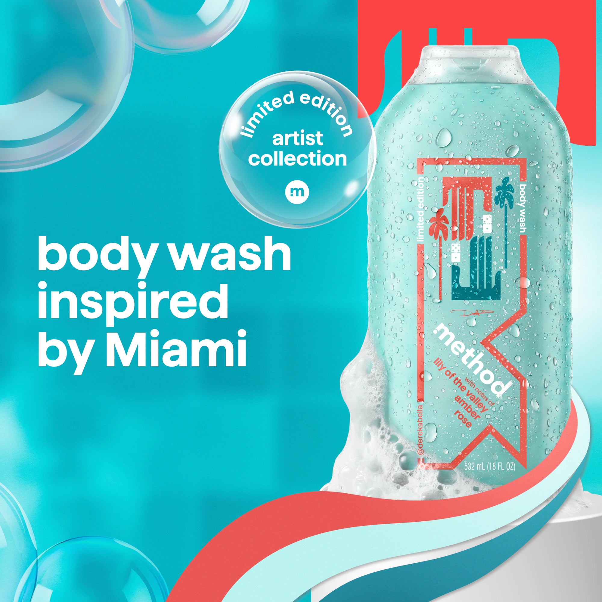 limited edition body wash, artist collection, miami
