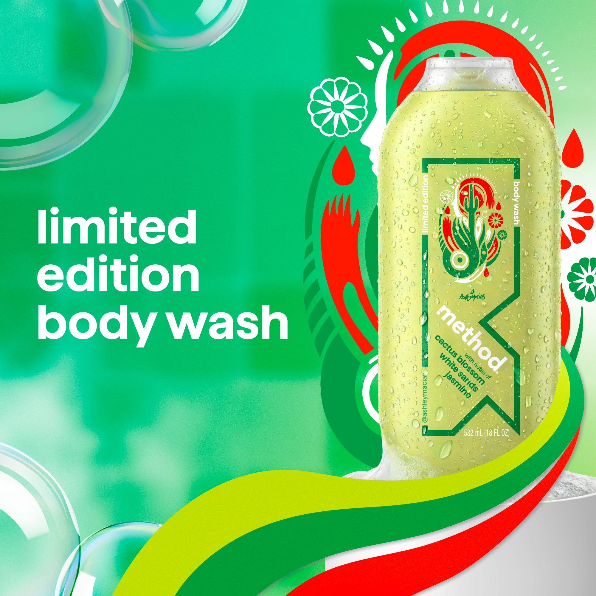limited edition body wash, artist collection, phoenix