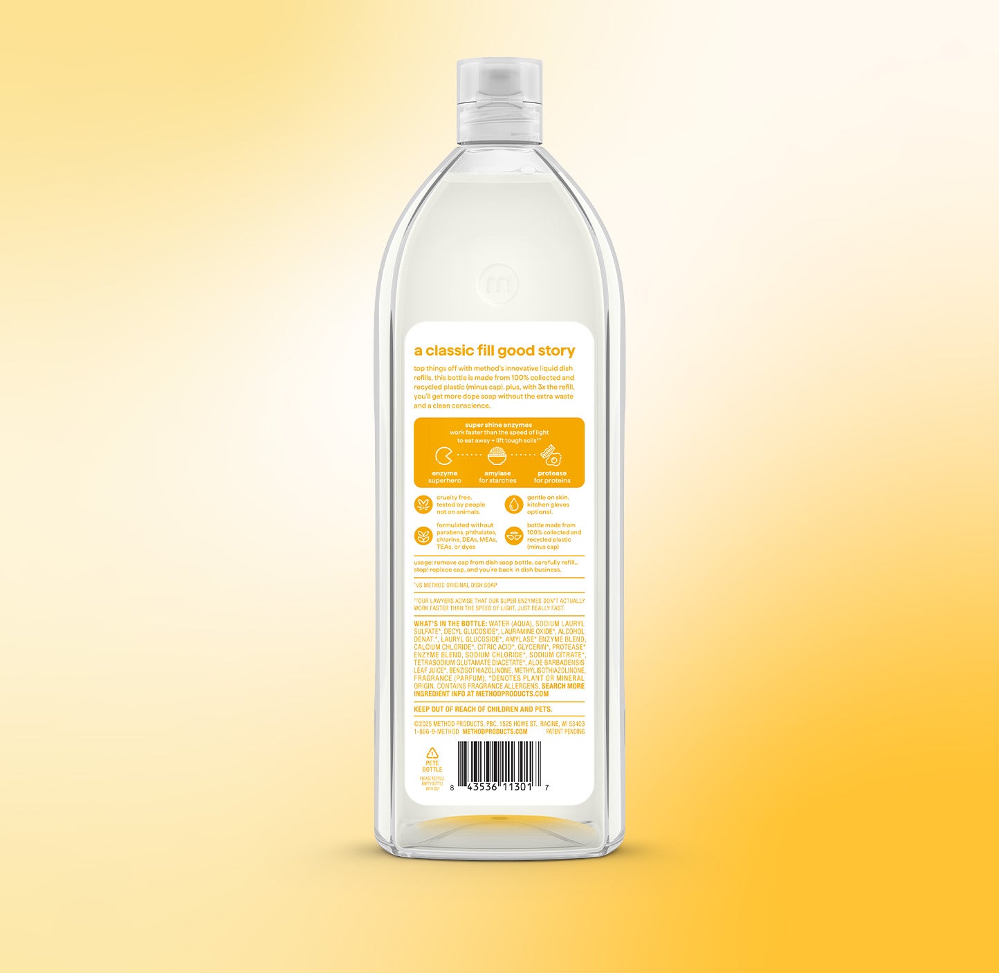 super shine liquid dish soap refill - coastal citron, 48 fl oz