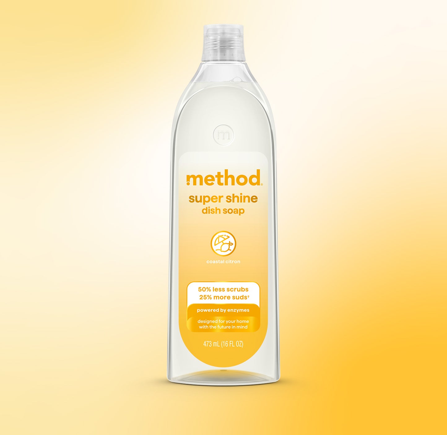 super shine liquid dish soap - coastal citron, 16 fl oz