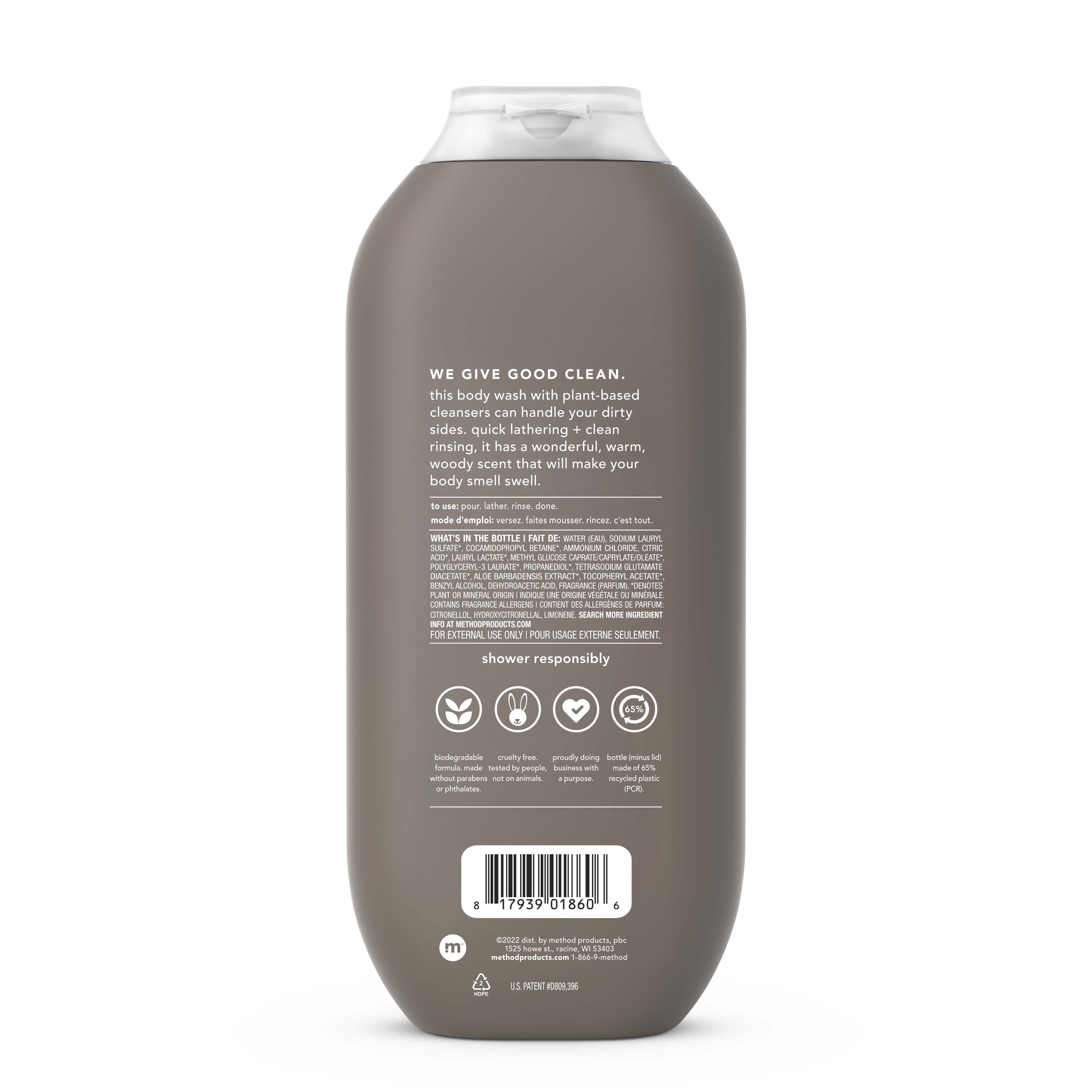 men body wash - cedar + cypress, 18 fl oz