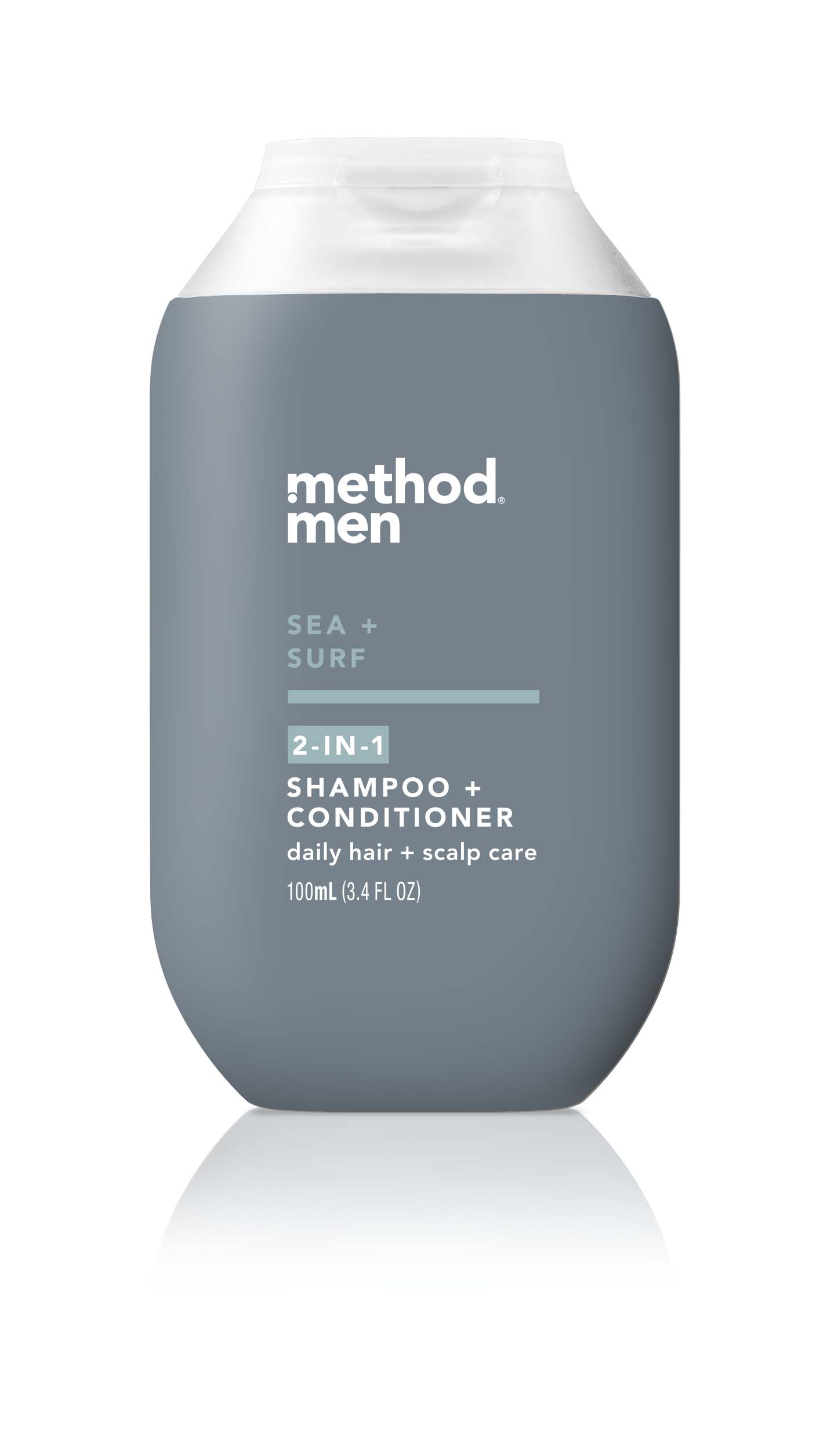 men 2-in-1 shampoo + conditioner - sea + surf, 3.4 fl oz