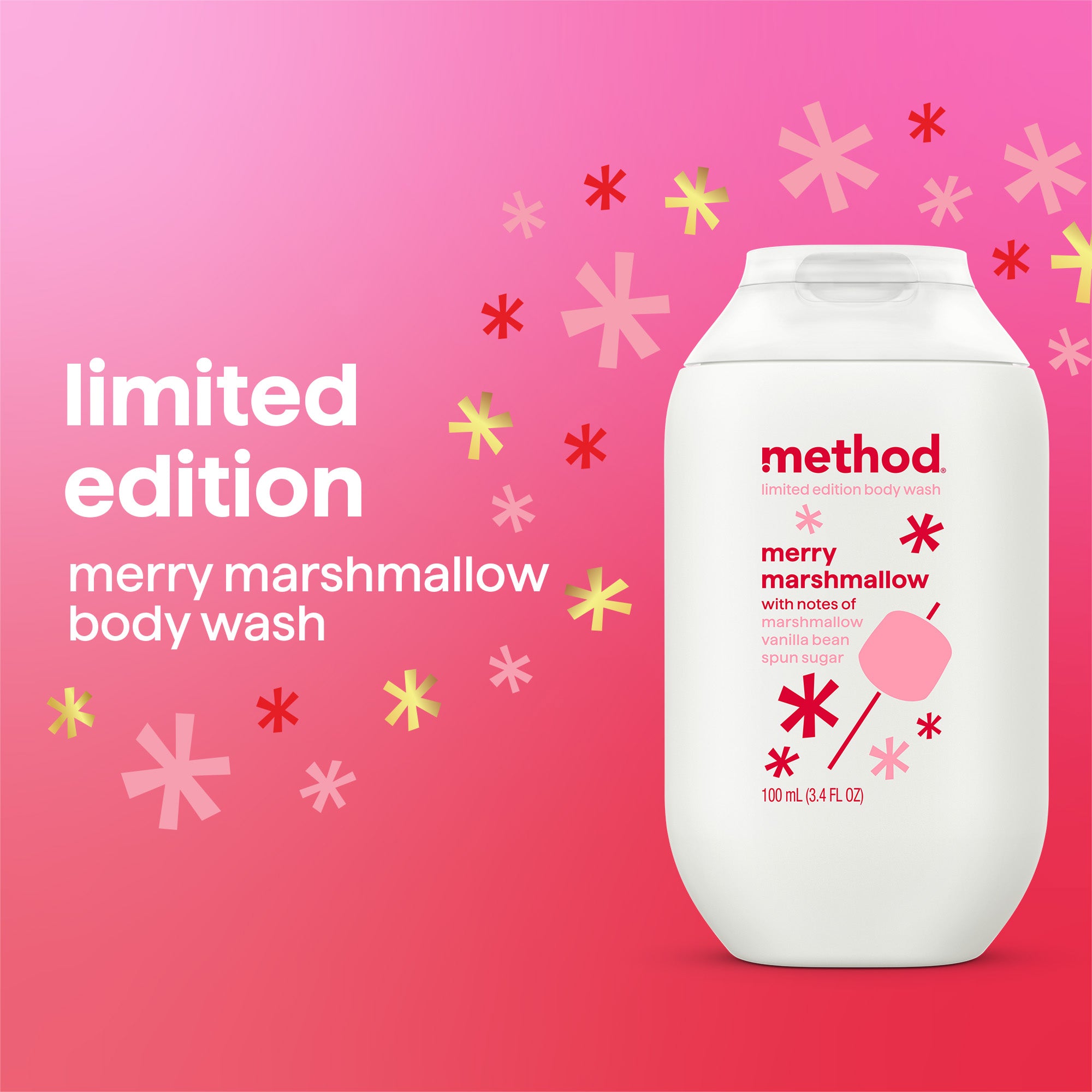 body wash - merry marshmallow 3.4 oz.