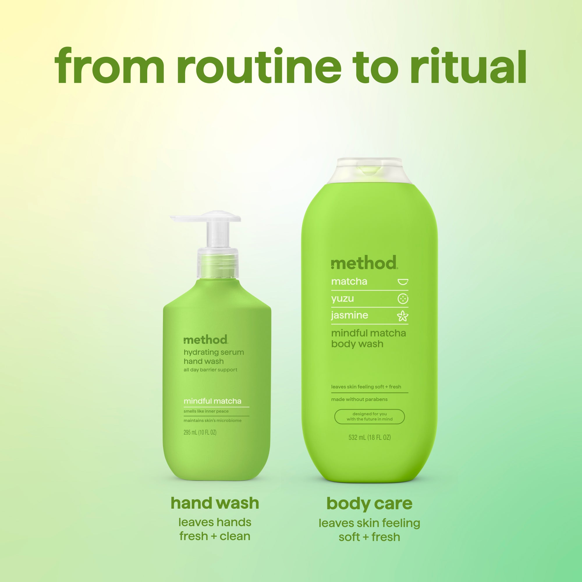 hydrating serum hand wash - mindful matcha, 10 oz – method products