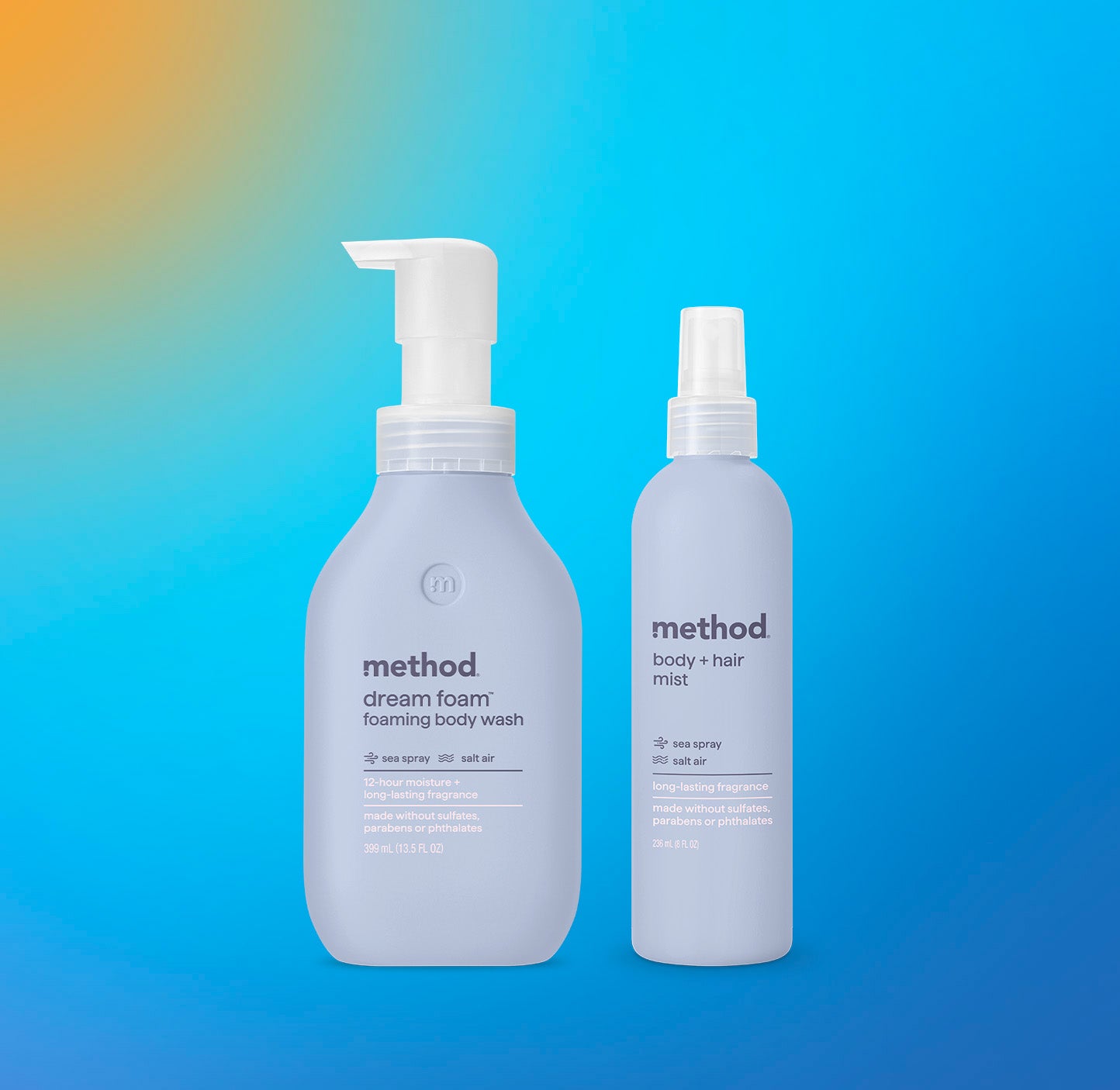 sea spray + salt air body wash + mist duo – method products