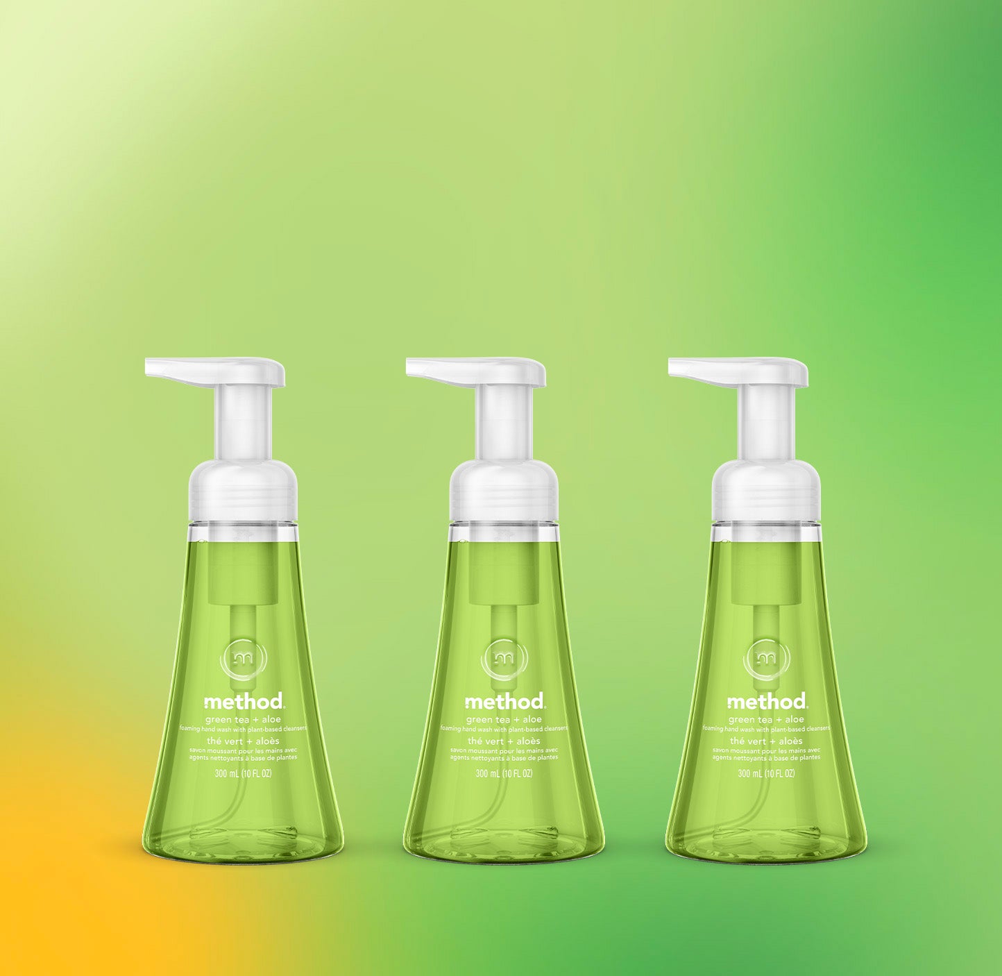 green tea + aloe foaming hand wash 3-count bundle – method products