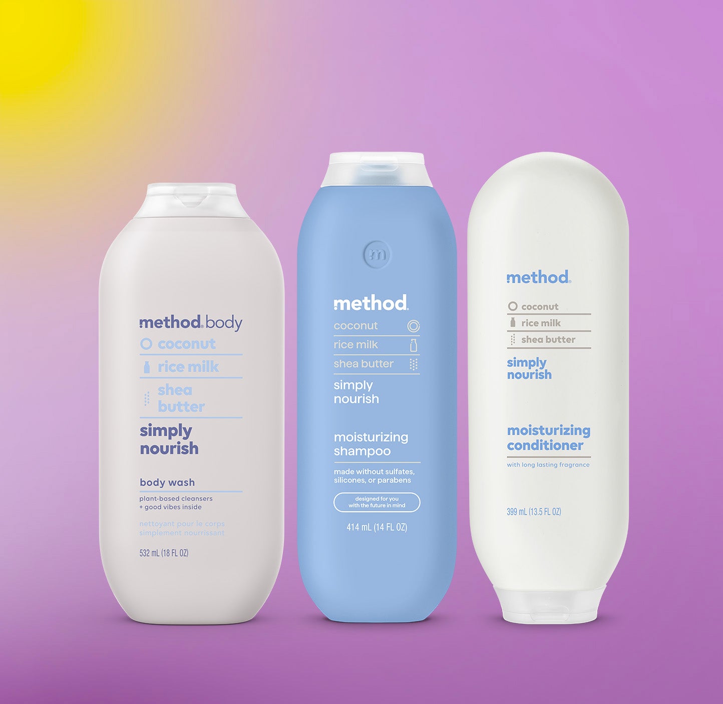 shower trio - simply nourish, 45.5 oz – method products