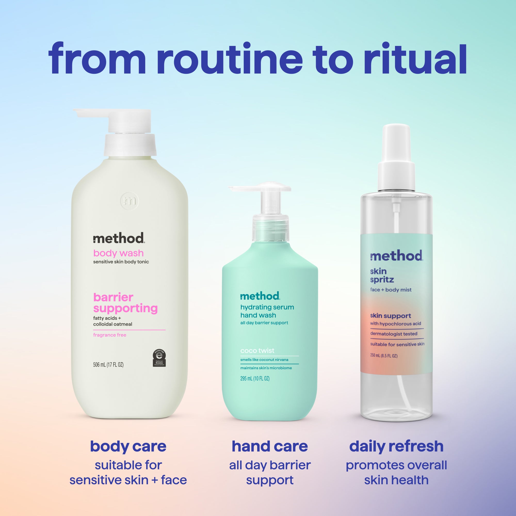 skin spritz face + body mist – method products