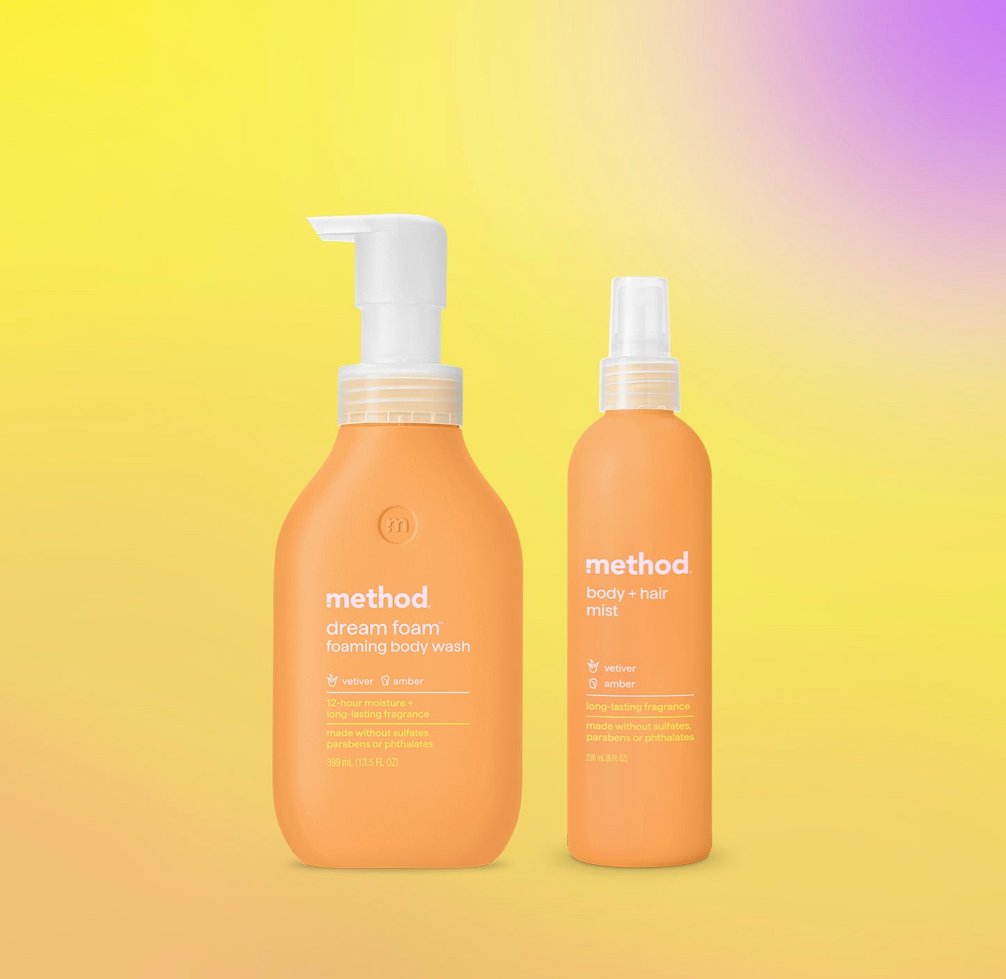 vetiver + amber body wash + mist duo