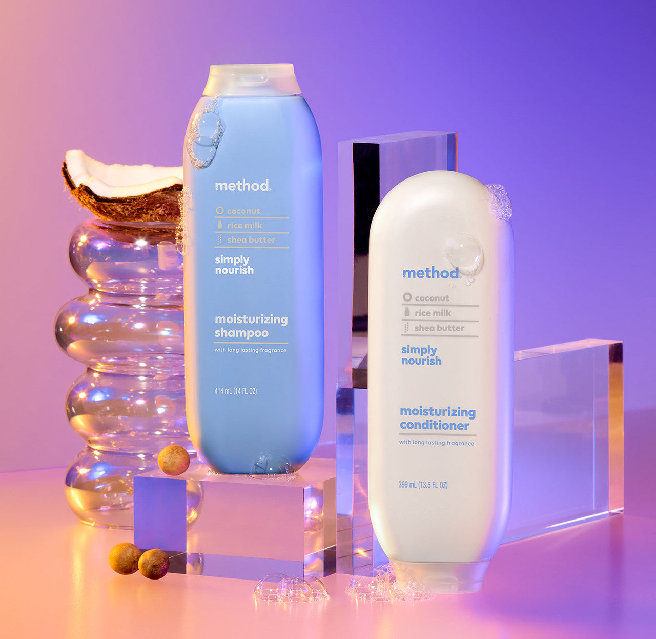 travel size simply nourish shampoo, coconut, rice milk + shea