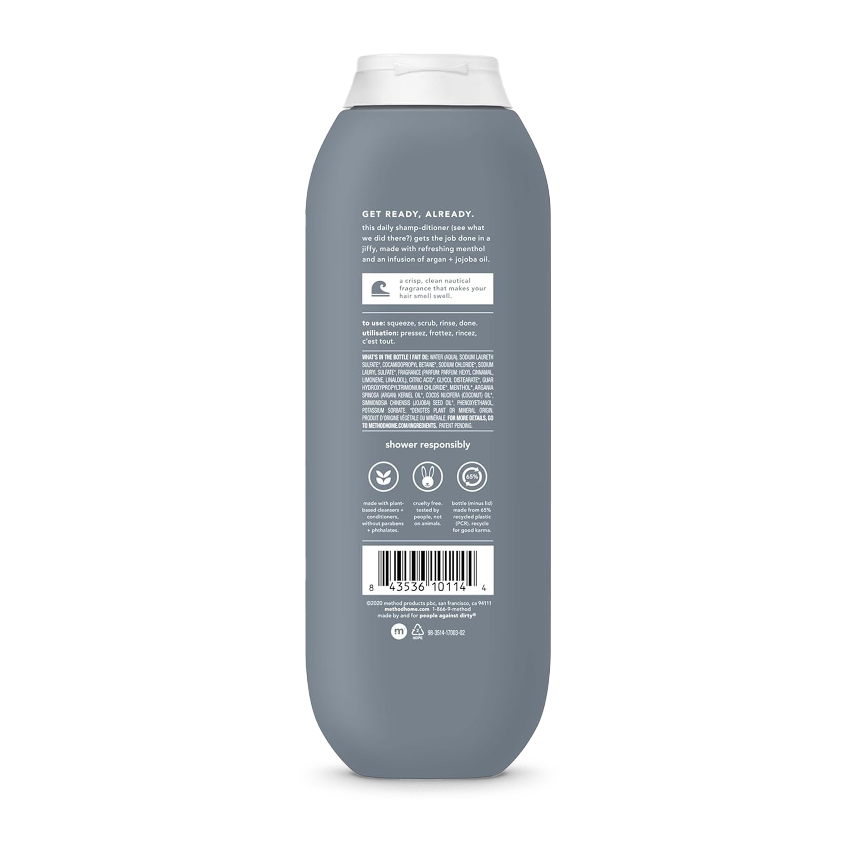 2-in-1 shampoo + conditioner - sea + surf, 14 fl oz