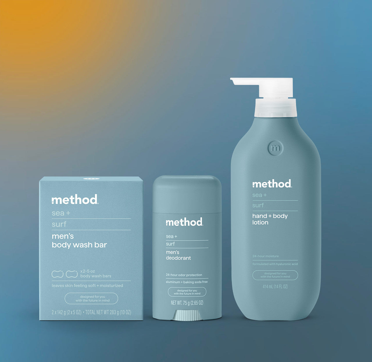 men body bundle - sea + surf, 26.65 oz – method products