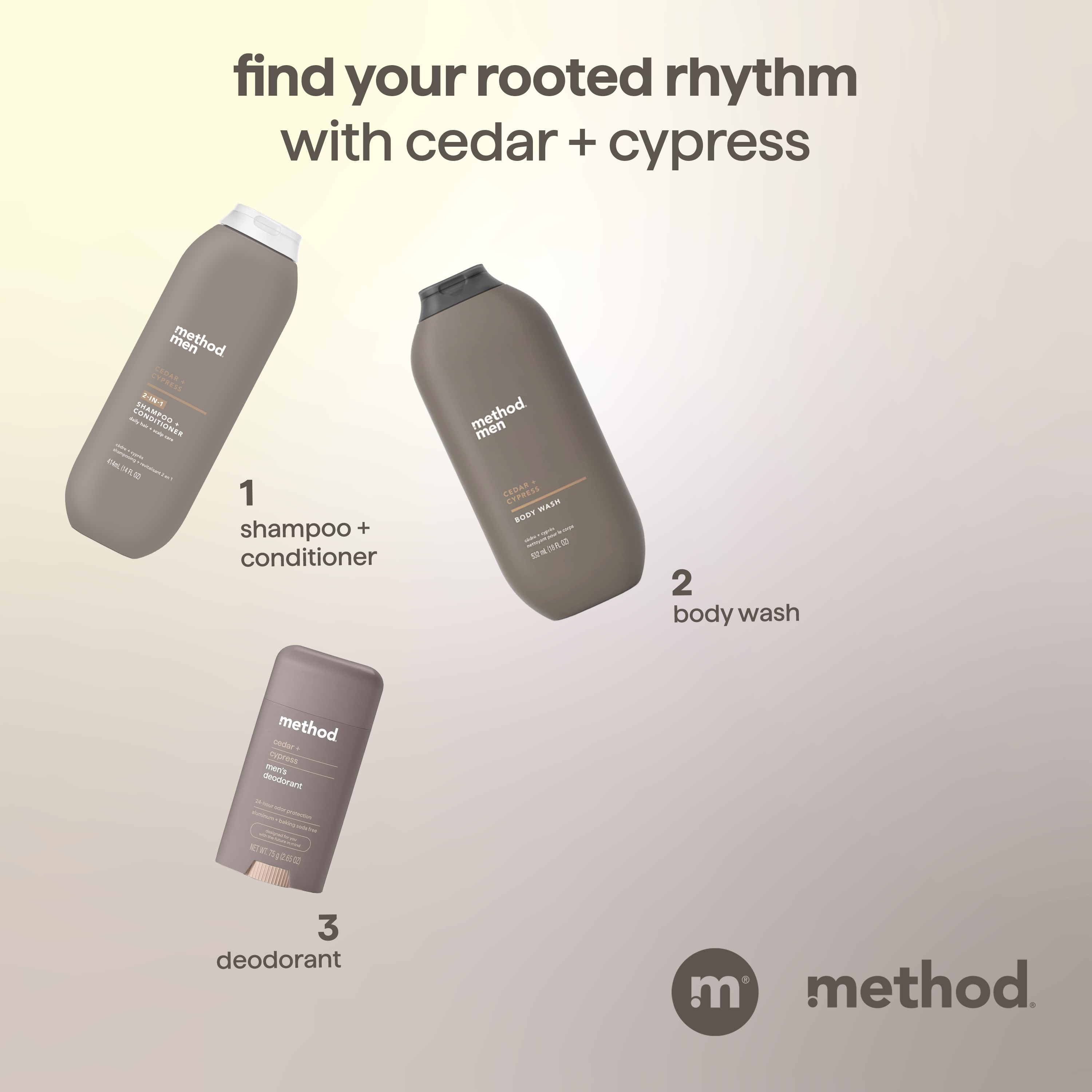 Men's Cedarwood + Cypress 2-in-1 Shampoo & Conditioner | 14 oz