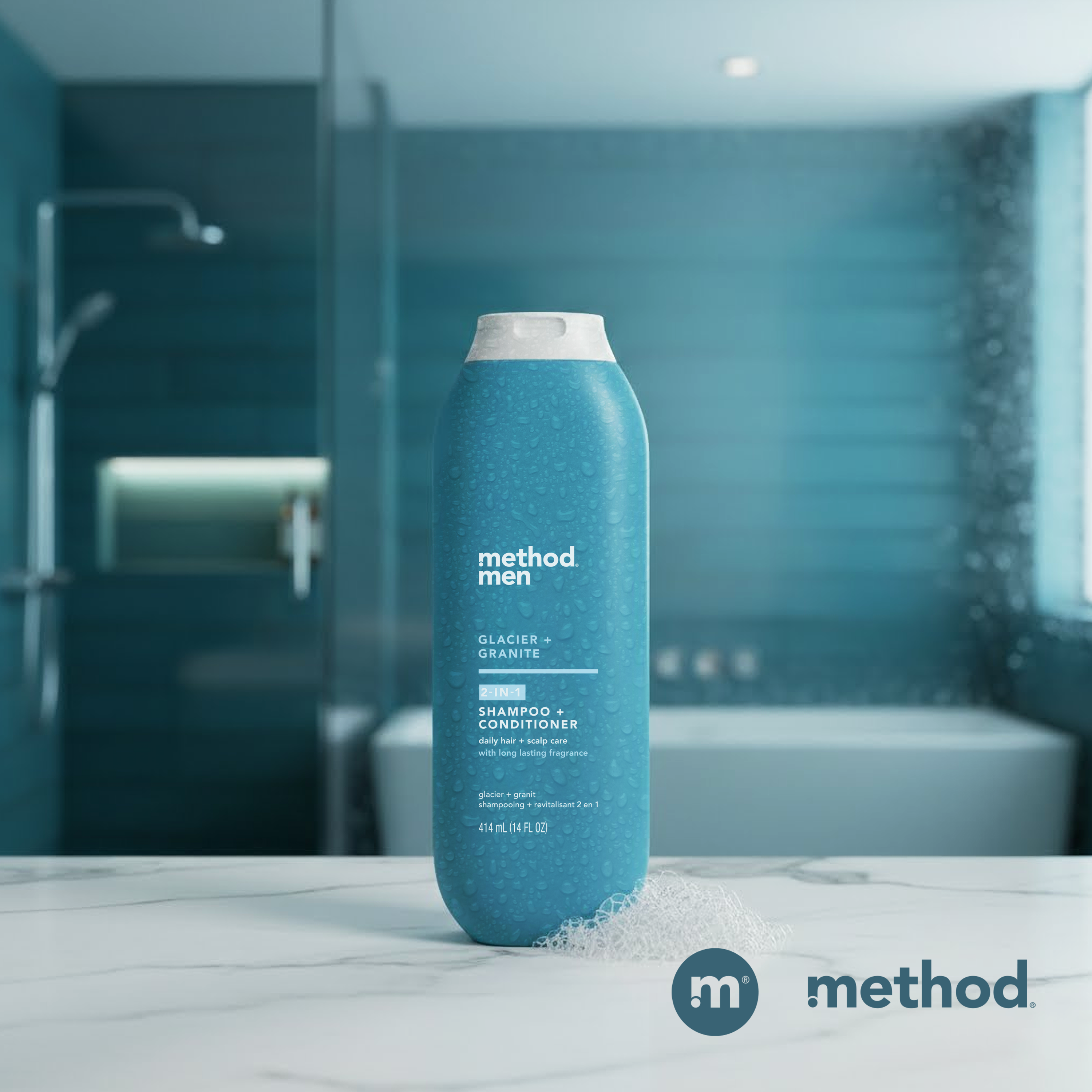 method | Men 2 in 1 Shampoo and Conditioner - Glacier + Granite - 14 oz ...
