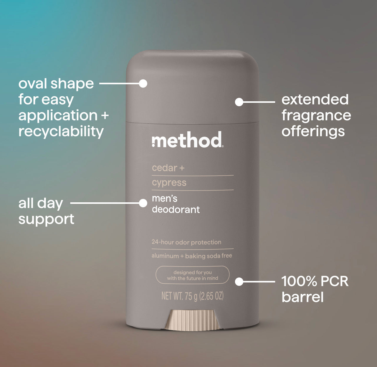 deodorant - cedar + cypress, 2.65 oz